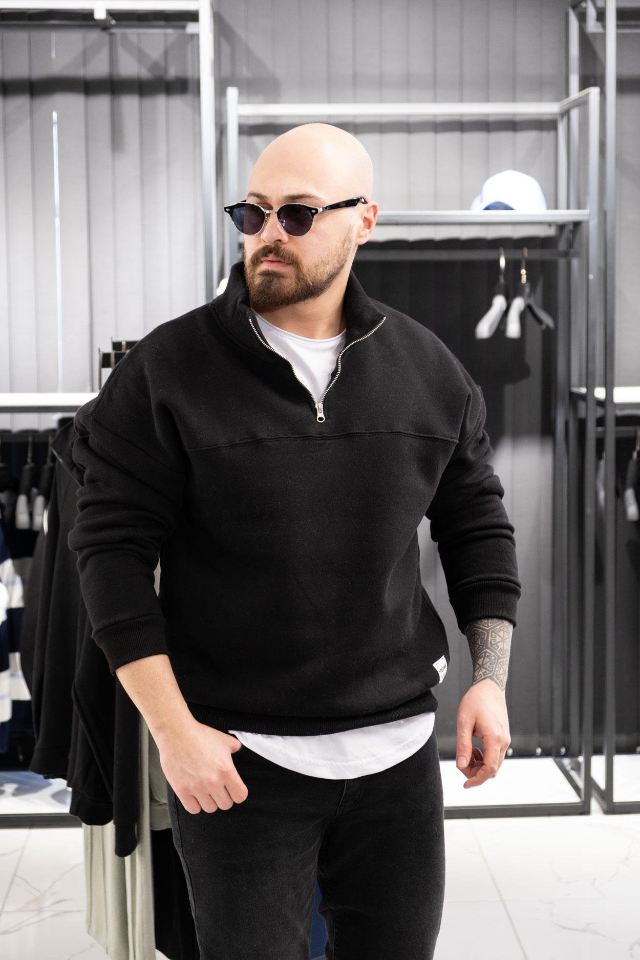 Yarım Fermuarlı Şardonlu Sweatshirt (K-SWTS14)