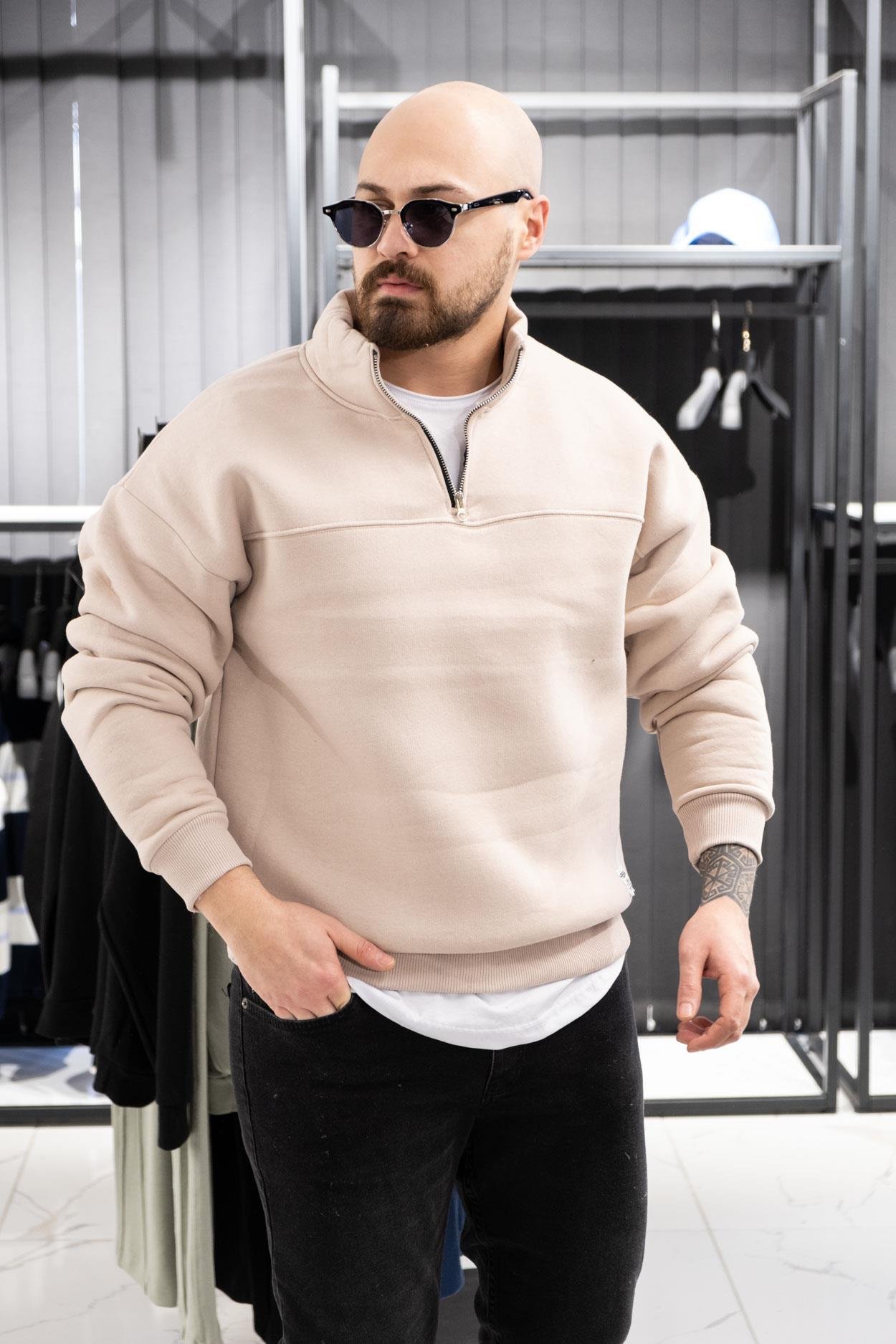 Yarım Fermuarlı Şardonlu Sweatshirt (K-SWTKR14)