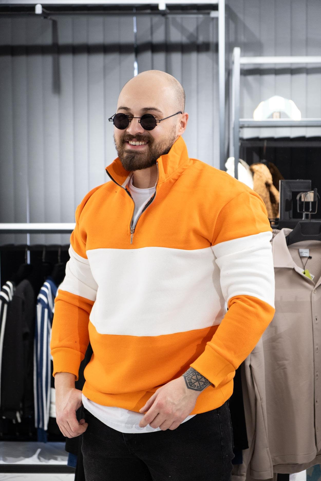 Yarım Fermuarlı Şardonlu Sweatshirt (K-SWTT9)