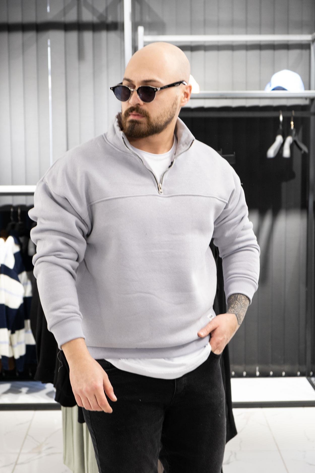 Yarım Fermuarlı Şardonlu Sweatshirt (K-SWTG14)
