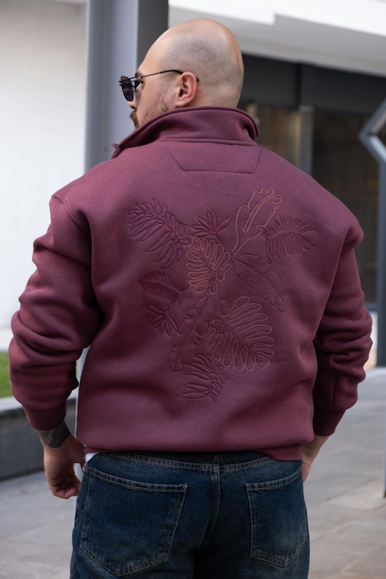 Yarım Fermuarlı Şardonlu Sweatshirt (SVTK31)