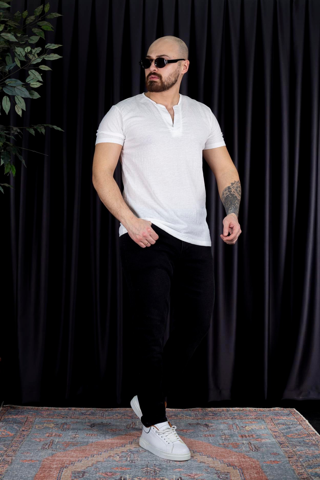 Yarım Pat Hakim Yaka T-Shirt (KÜ - TSB06)