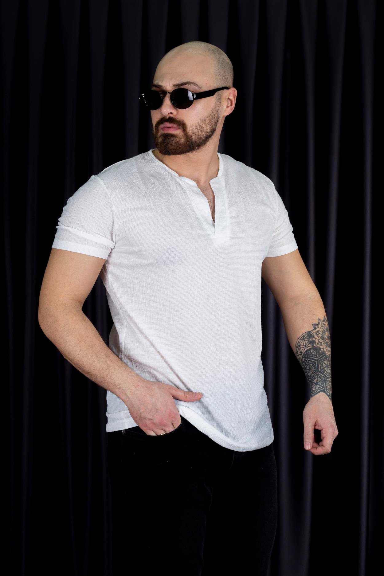 Yarım Pat Hakim Yaka T-Shirt (KÜ - TSB06)
