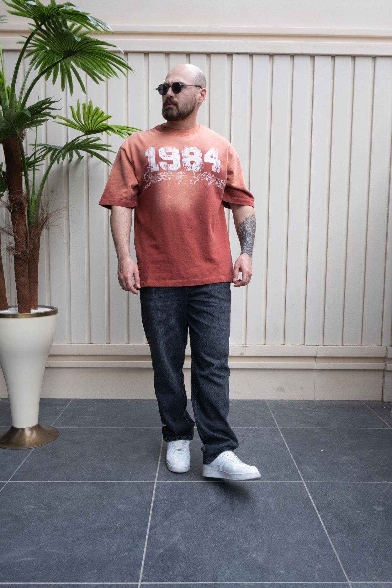 Yıkamalı Baskılı Oversize T-Shirt (TSK23)