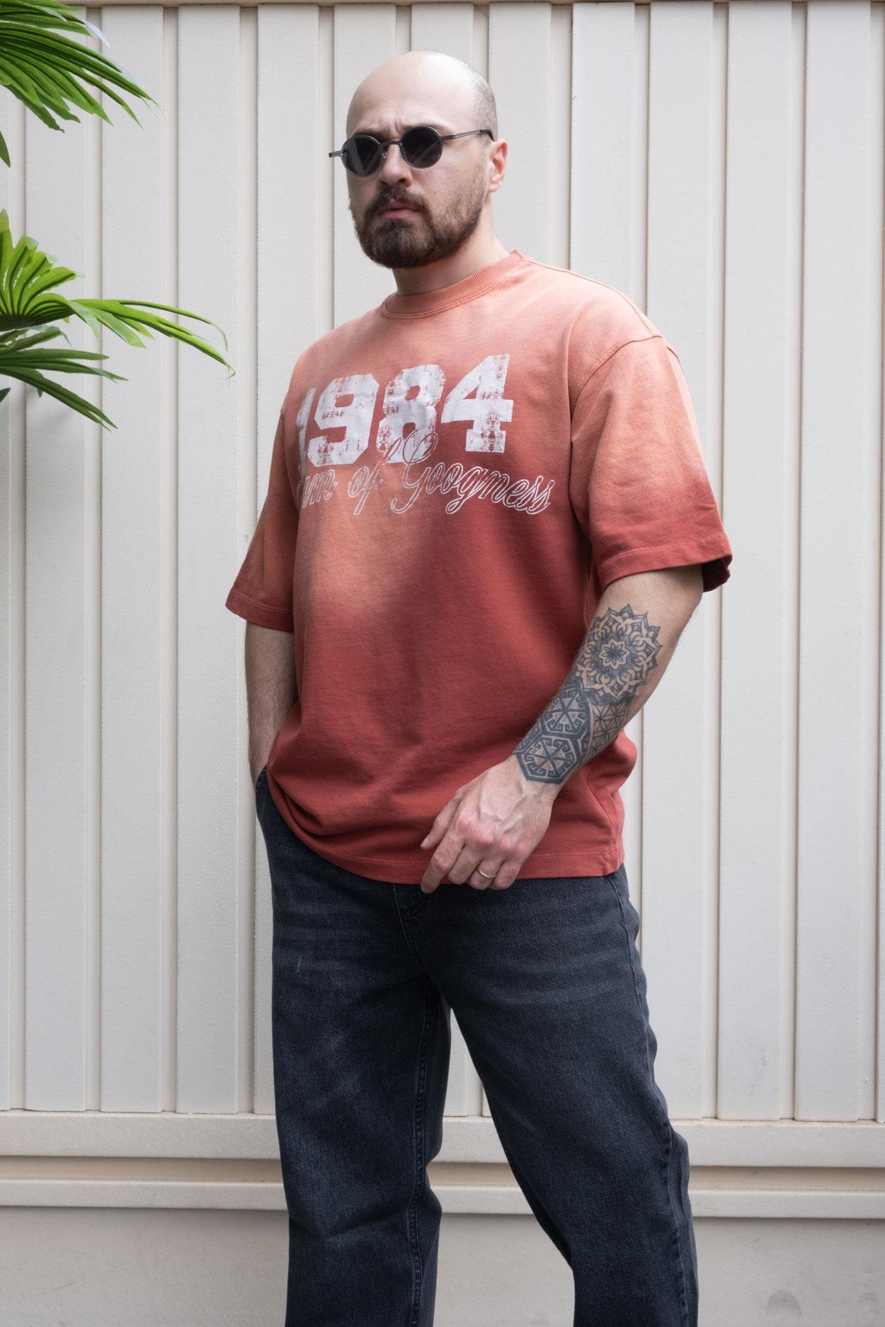Yıkamalı Baskılı Oversize T-Shirt (TSK23)