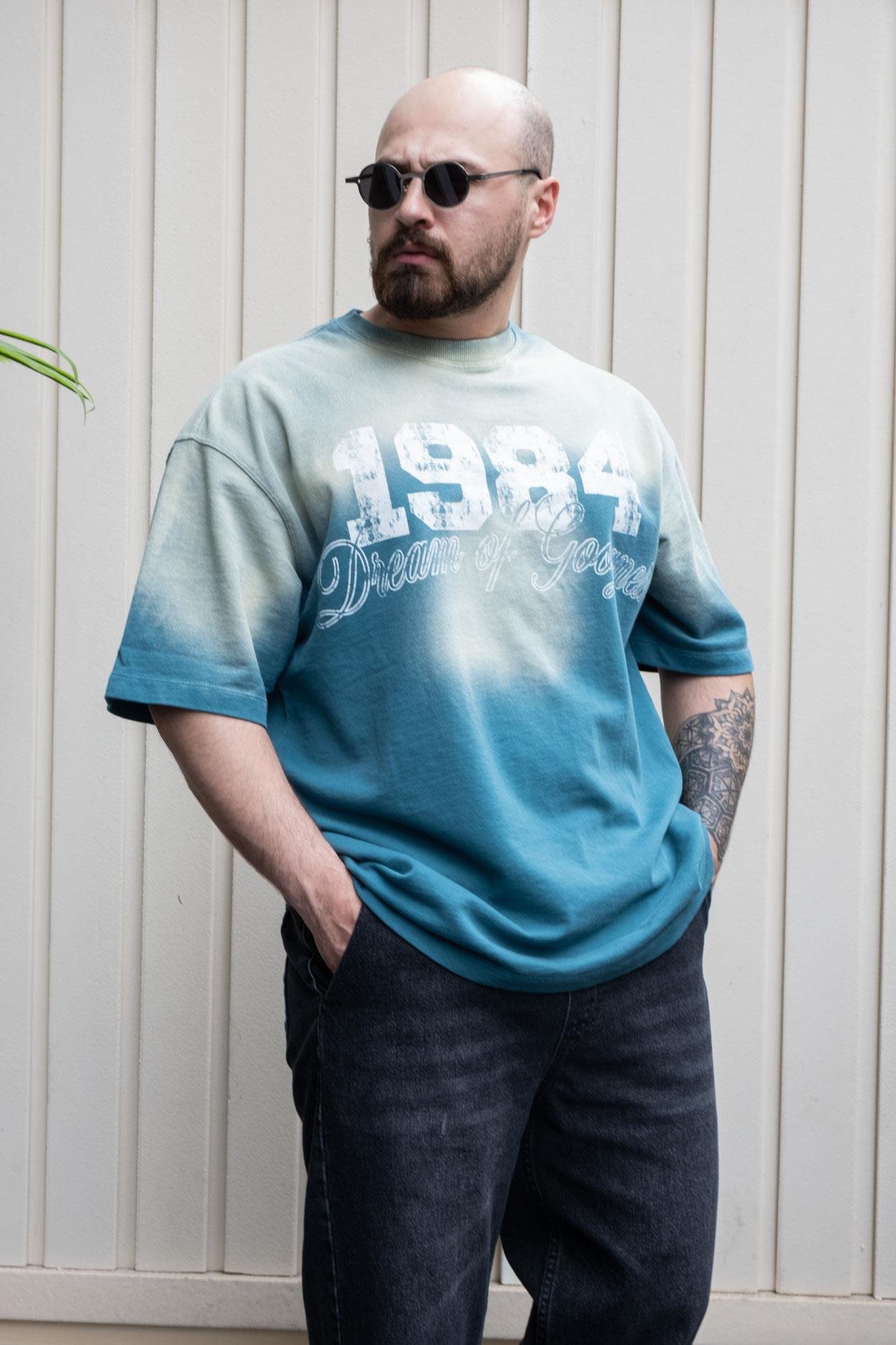 Yıkamalı Baskılı Oversize T-Shirt (TSM23)