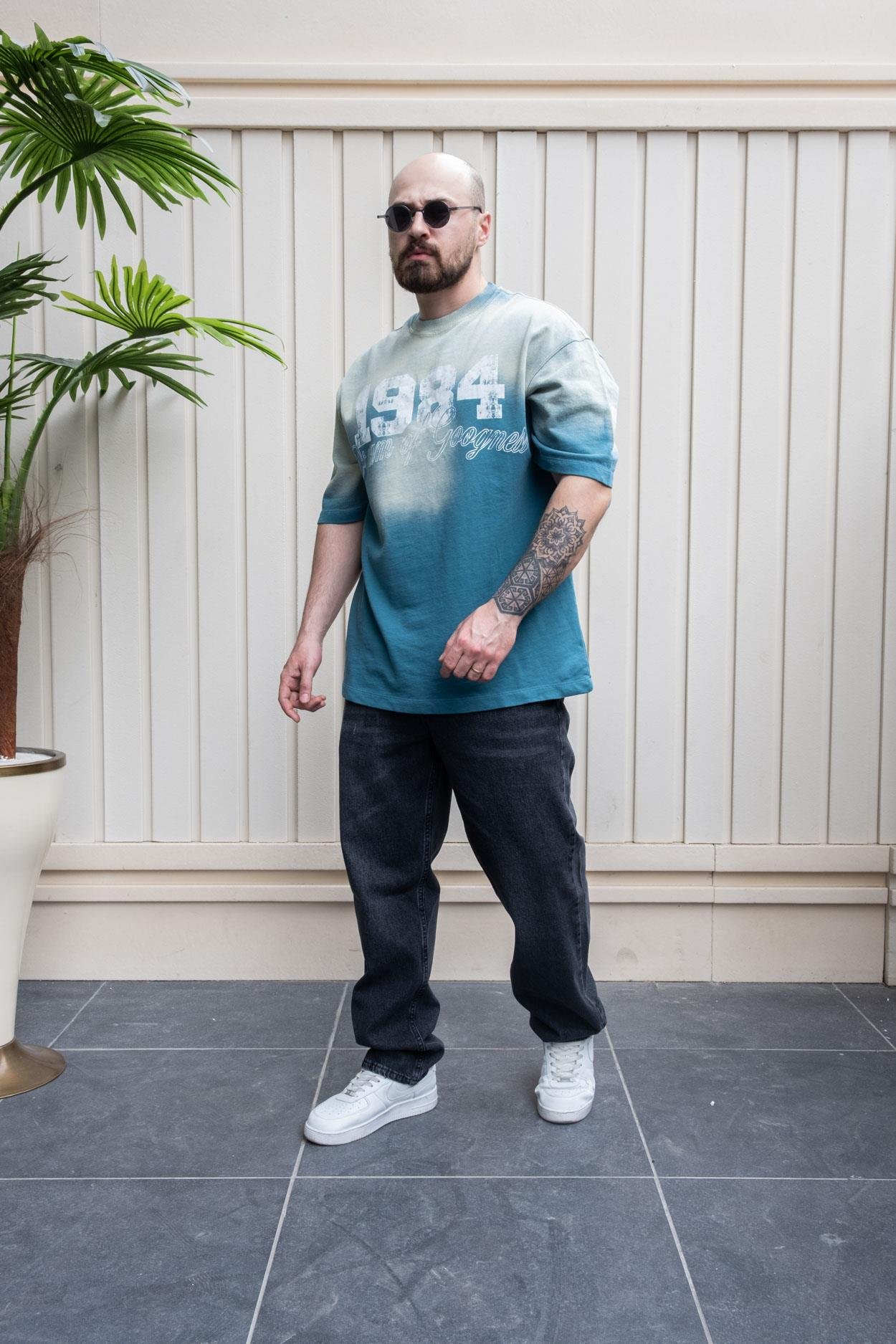 Yıkamalı Baskılı Oversize T-Shirt (TSM23)