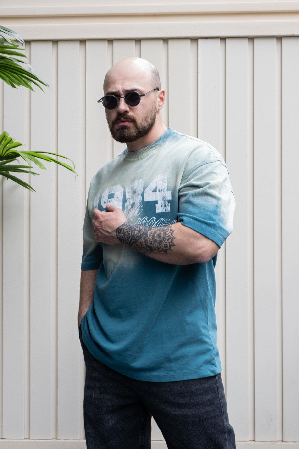 Yıkamalı Baskılı Oversize T-Shirt (TSM23)