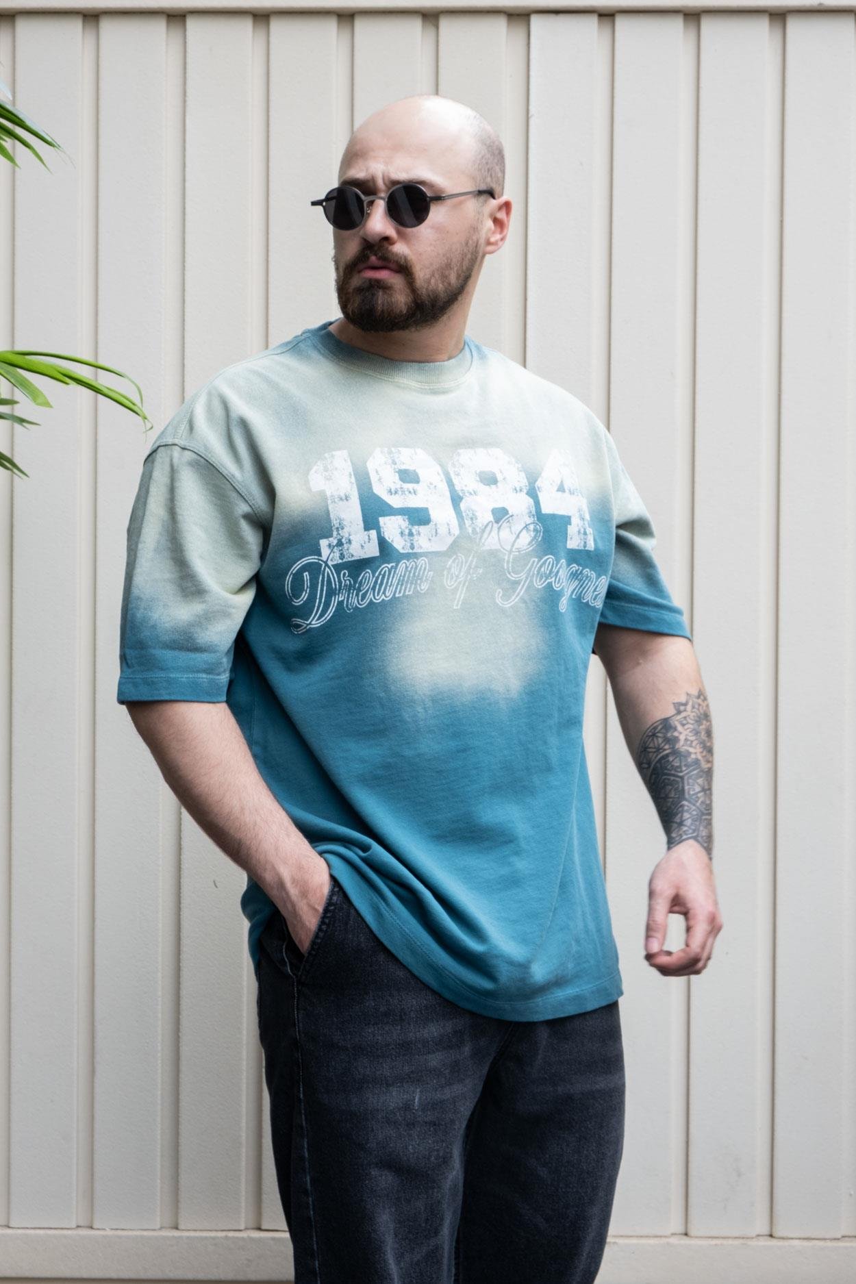 Yıkamalı Baskılı Oversize T-Shirt (TSM23)