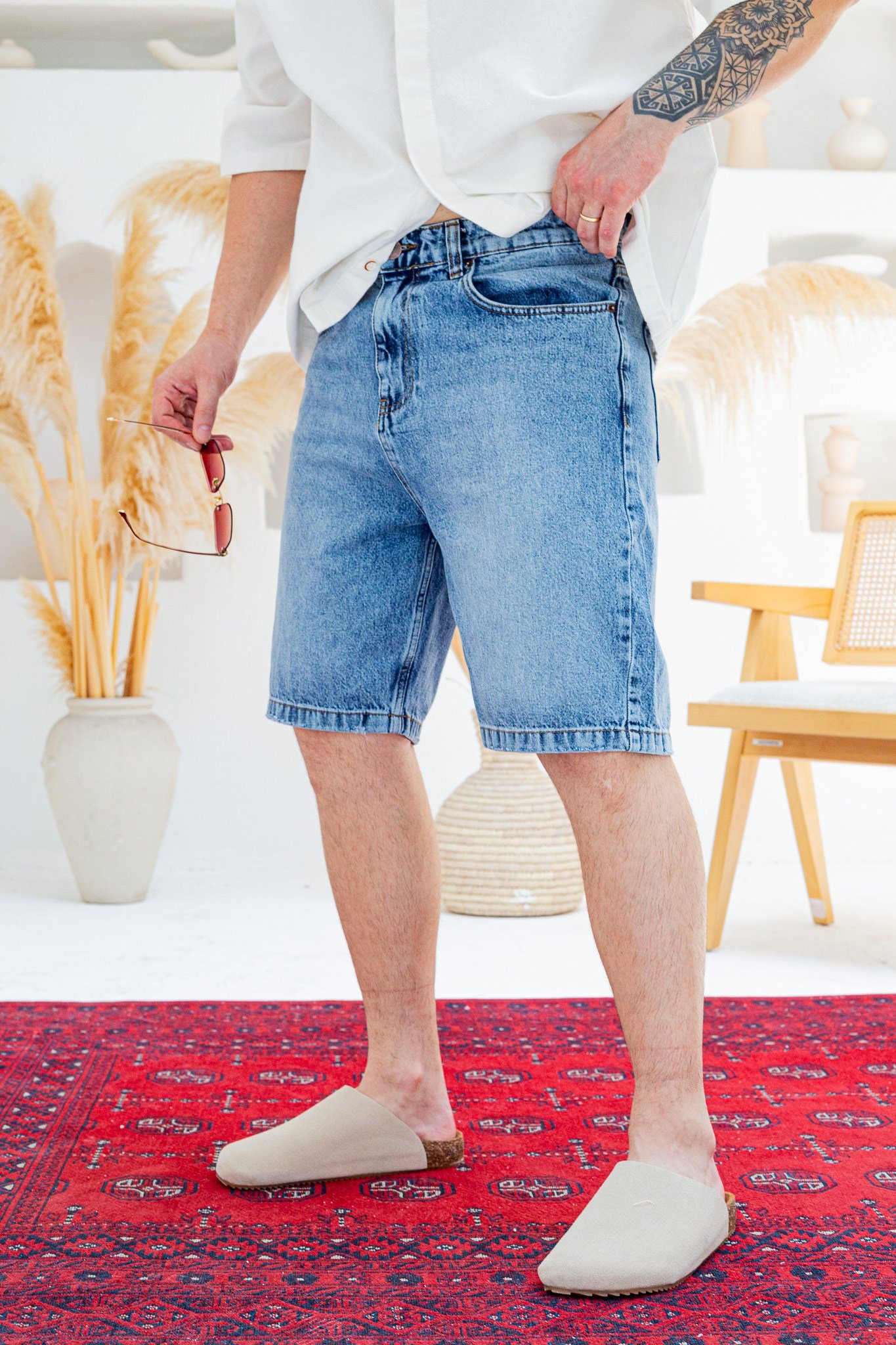 Yıkamalı Denim Jean Şort (ŞR03)
