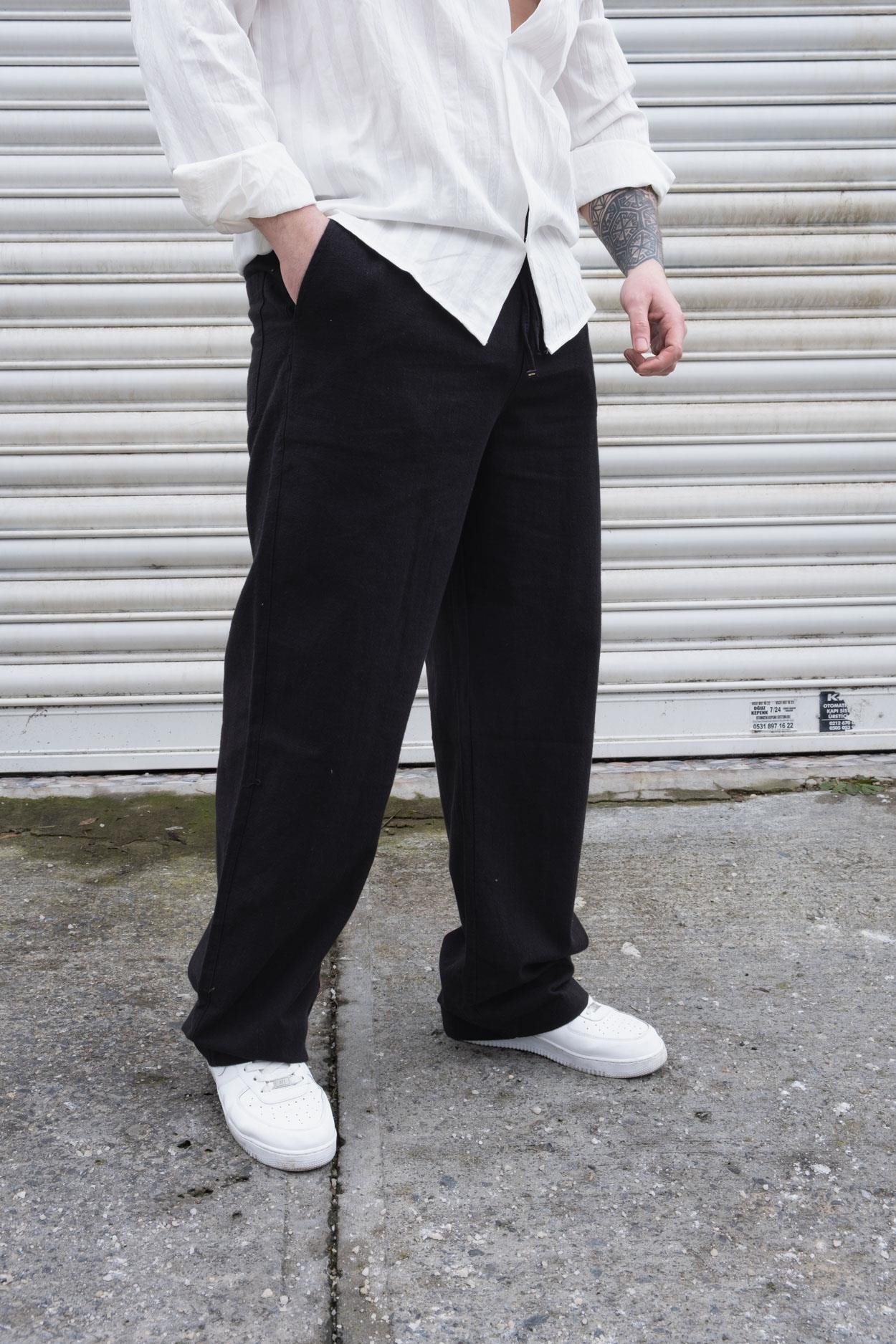 Yıkamalı Keten Baggy Jogger (JGS19)