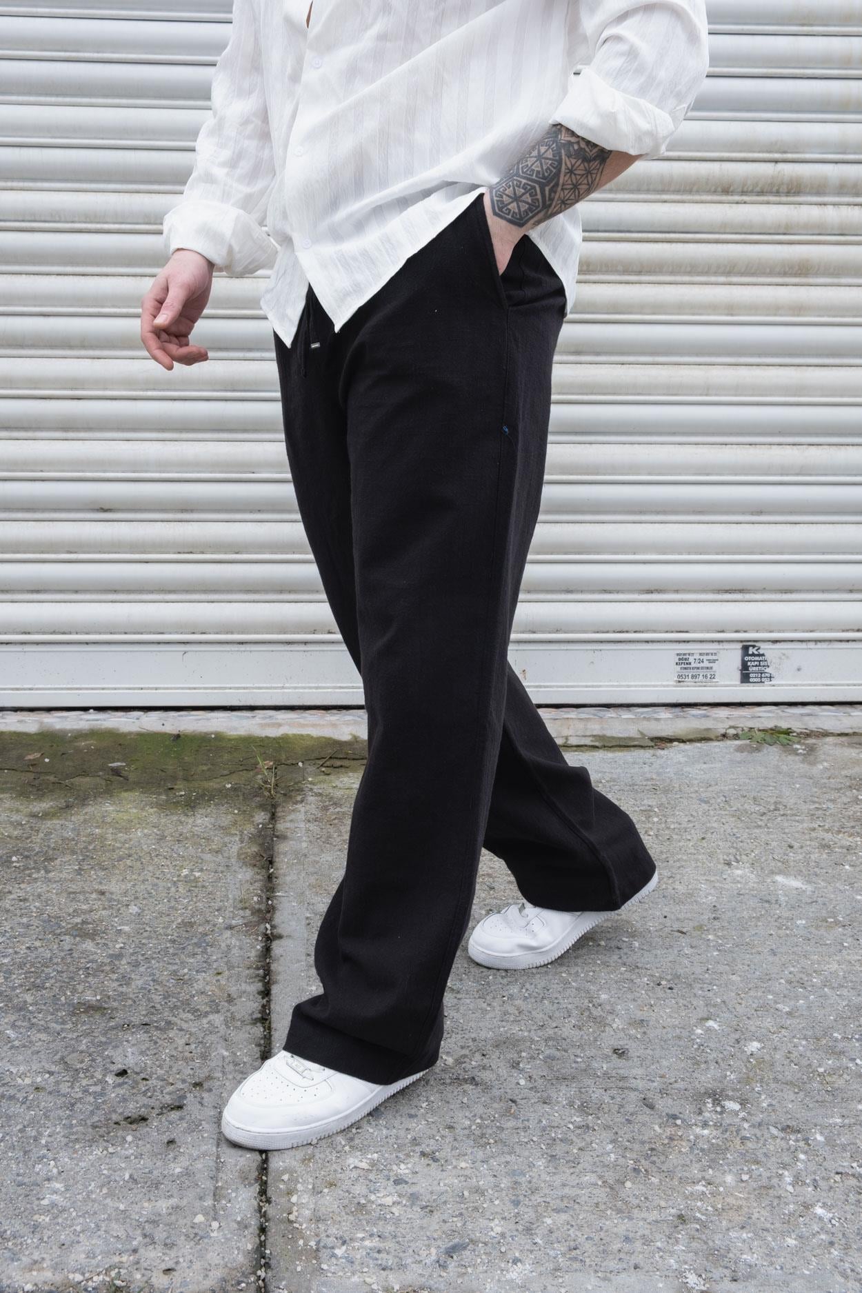 Yıkamalı Keten Baggy Jogger (JGS19)