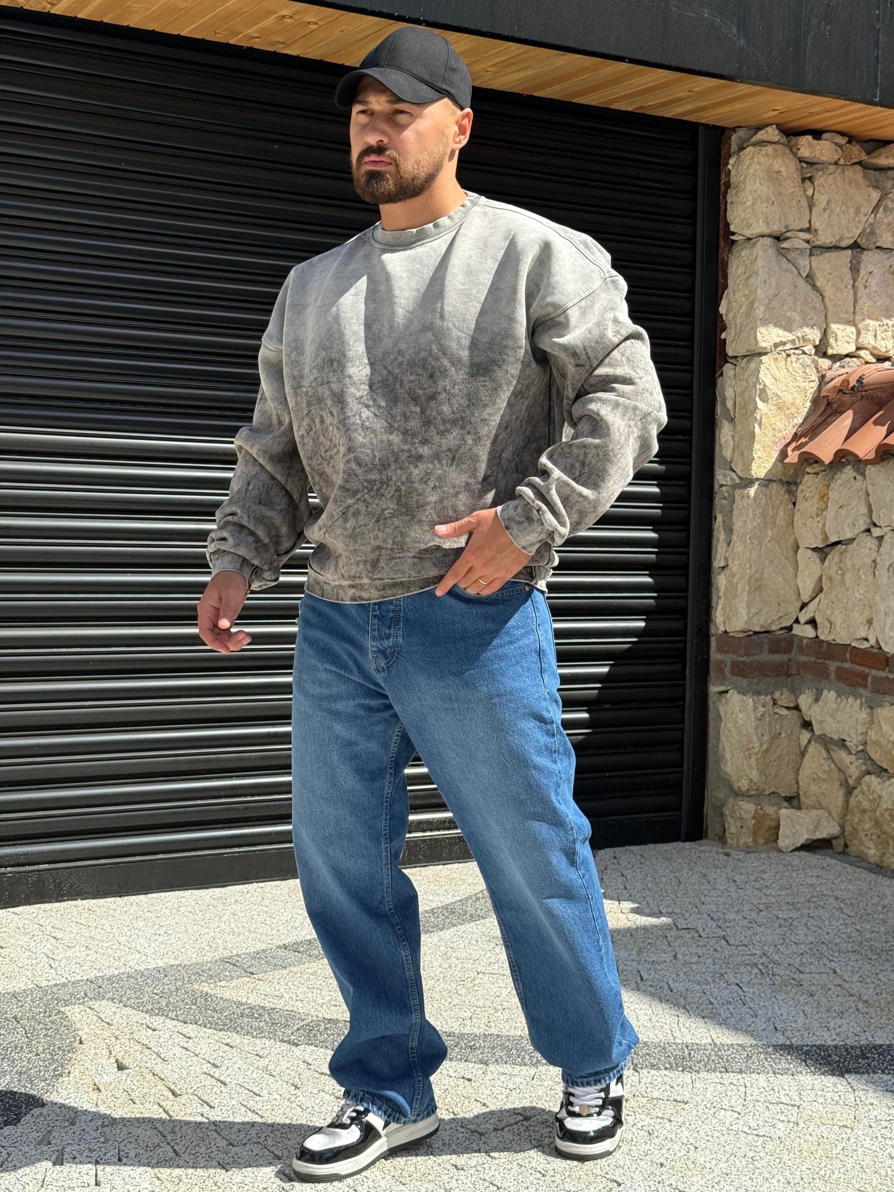 Yıkamalı Şardonlu Oversize Sweatshirt (SVTG52)