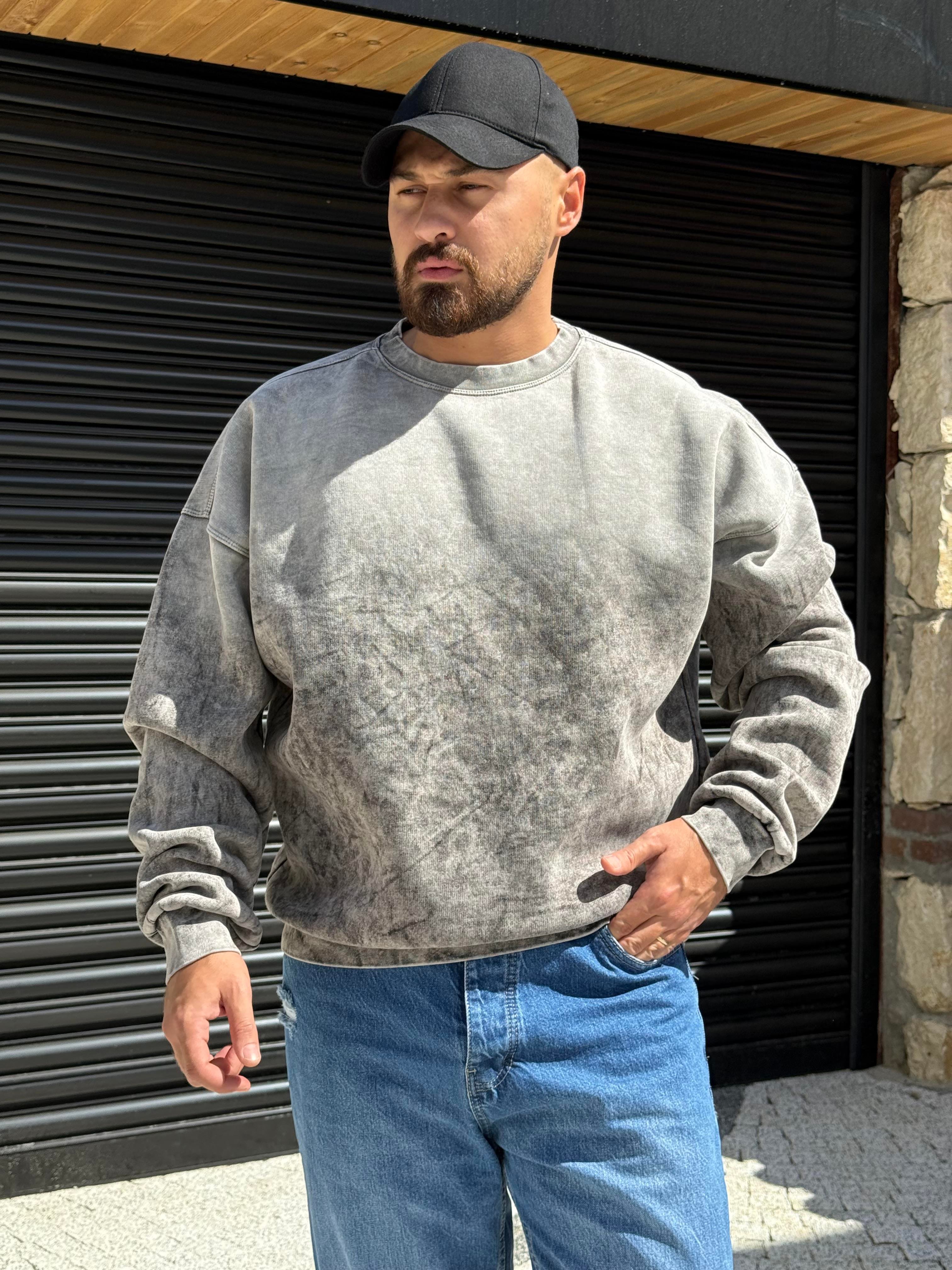 Yıkamalı Şardonlu Oversize Sweatshirt (SVTG52)