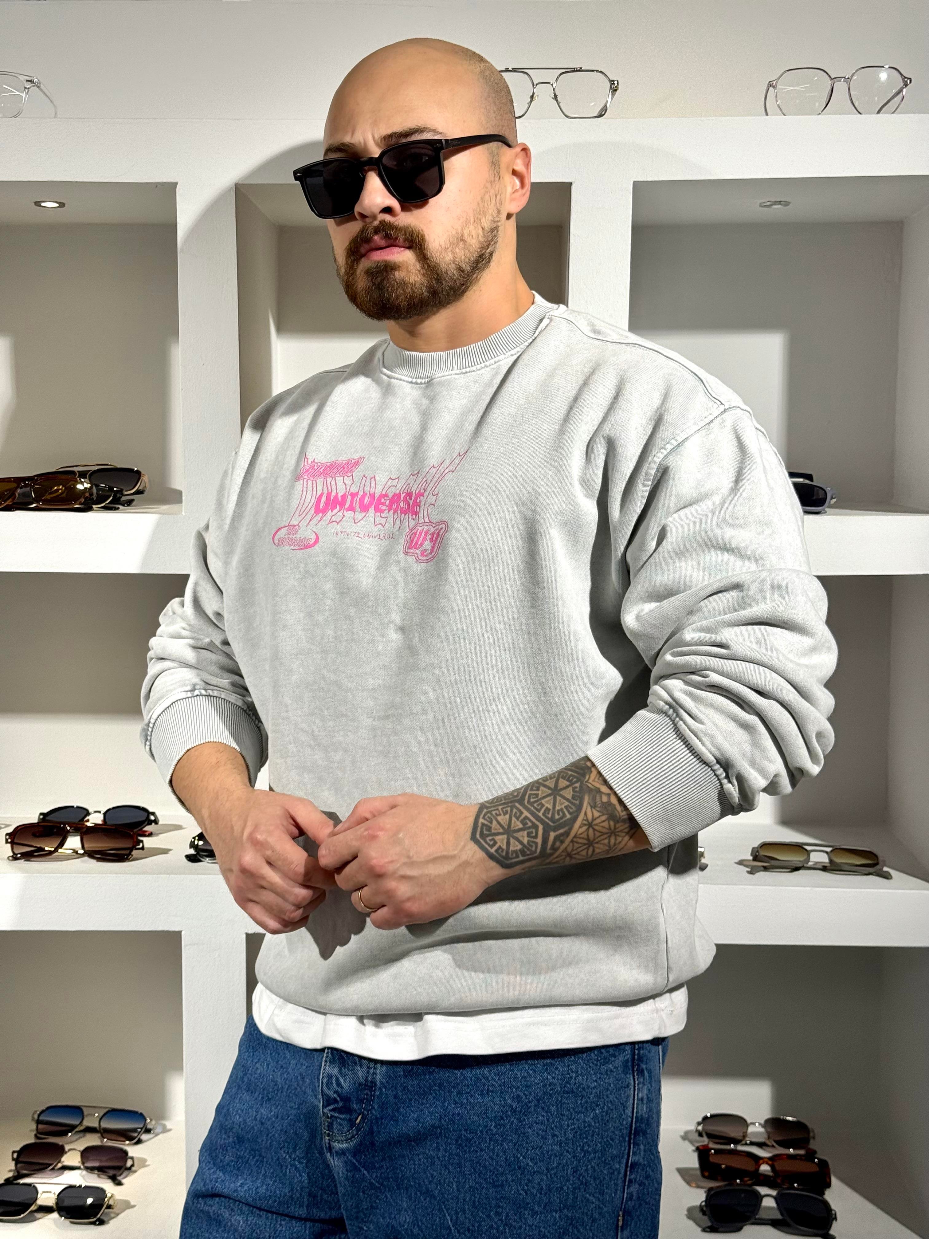 Yıkamalı Üç İplik Kampanyalı Sweatshirt (SVTG75)