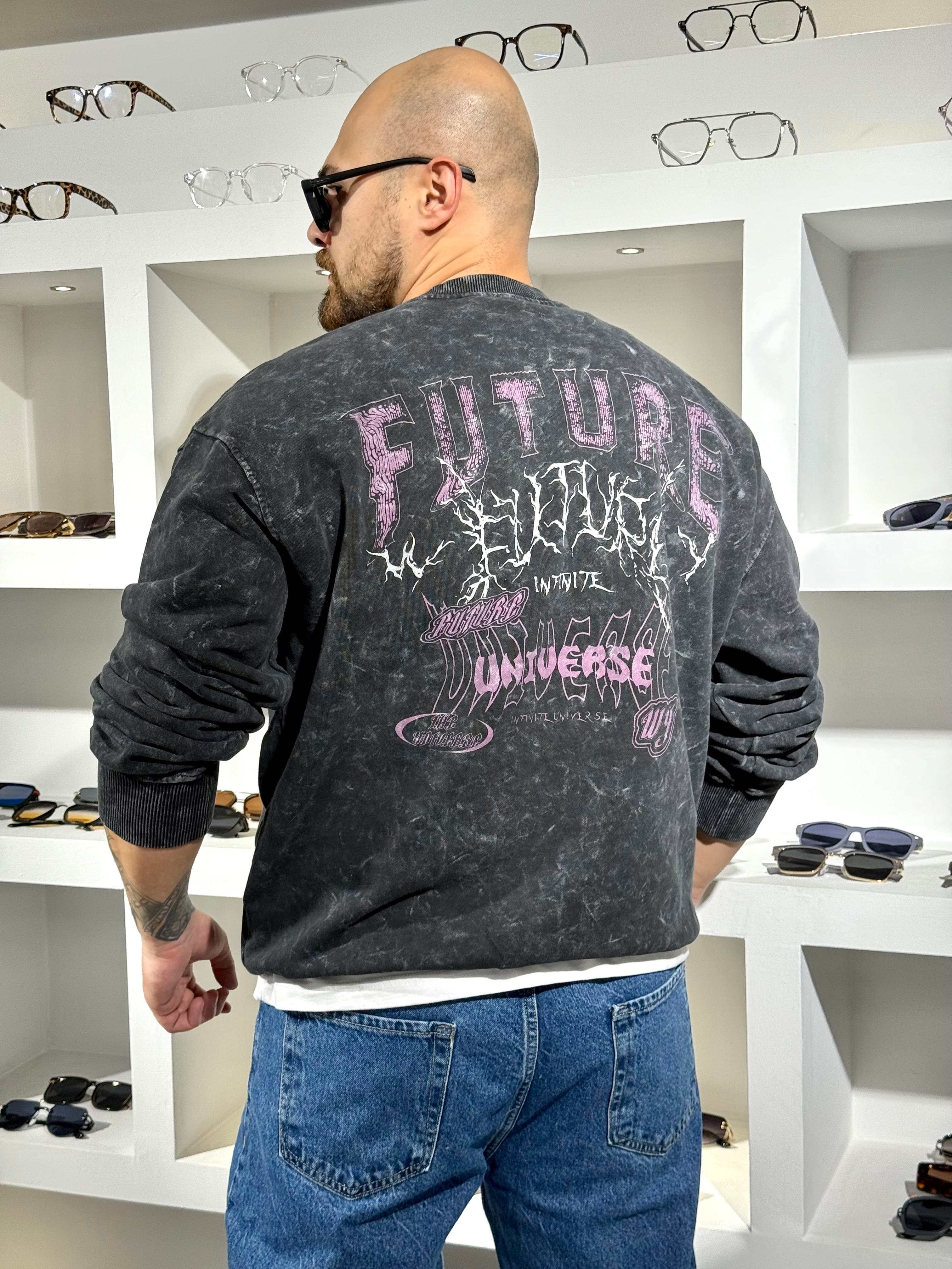 Yıkamalı Üç İplik Kampanyalı Sweatshirt (SVTA75)