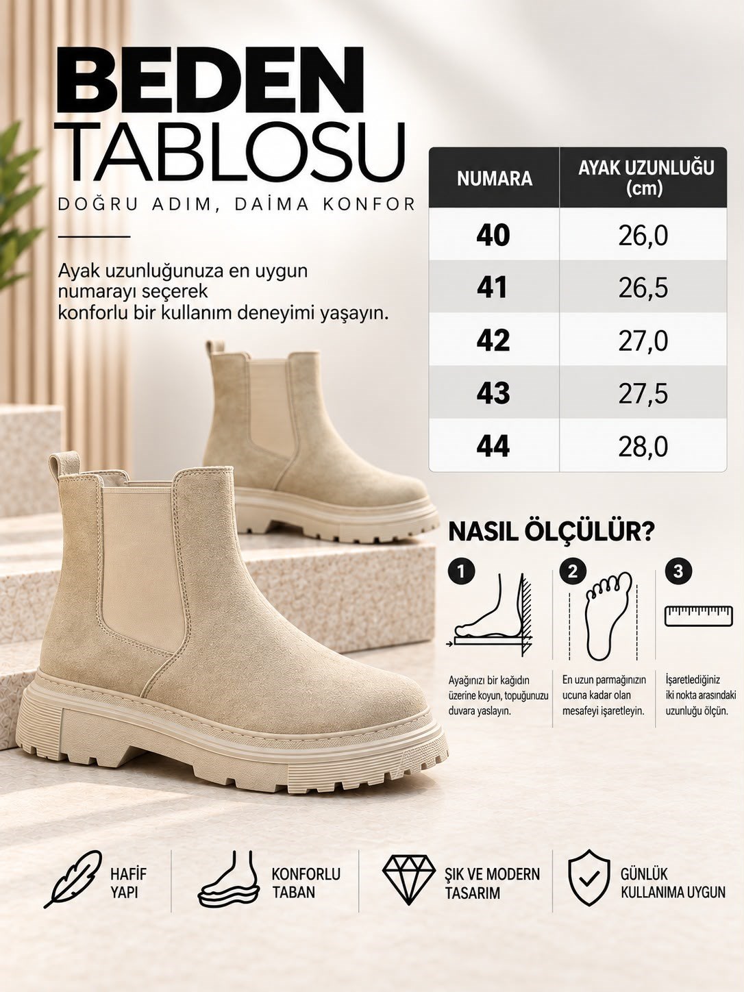 Yüksek Taban (5 Cm) Yanı Lastikli Chelsea Bot (AYKK23)