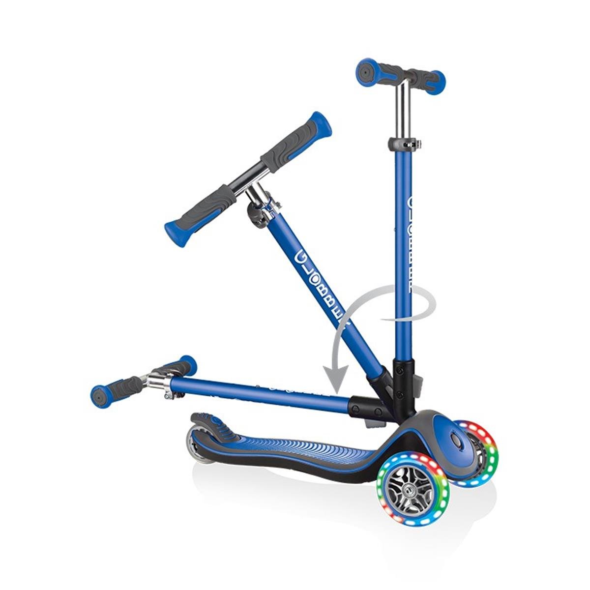 Globber Elite Deluxe Işıklı Scooter / Mavi