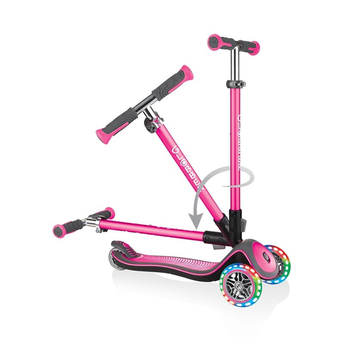 Globber Elite Deluxe Işıklı Scooter / Pembe
