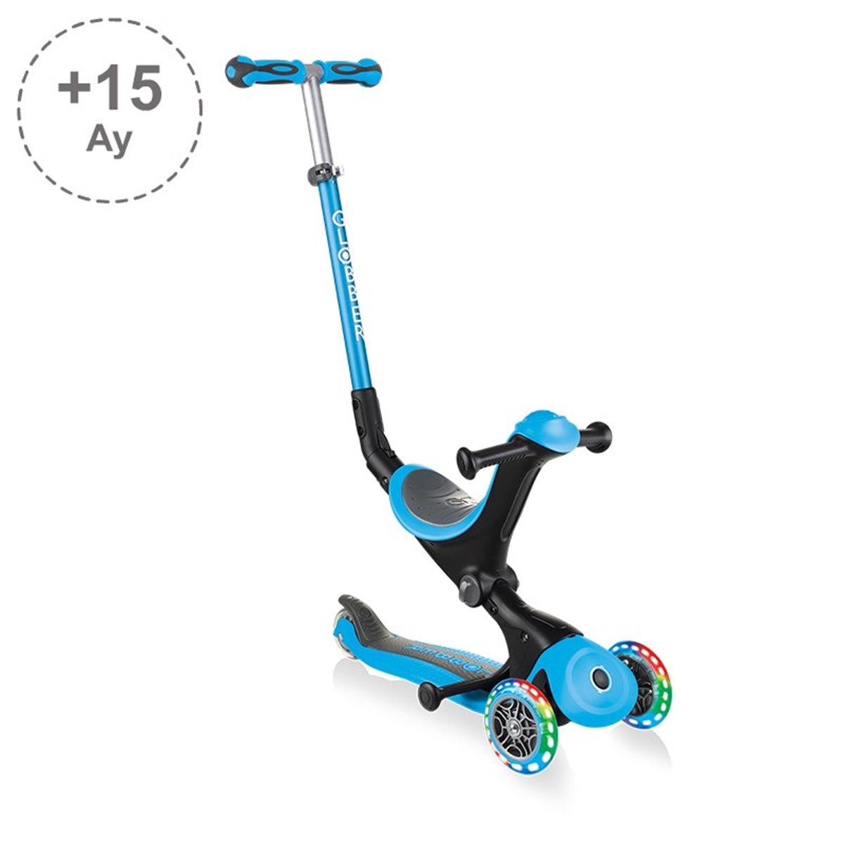 Globber Go Up Deluxe Işıklı Scooter / Mavi