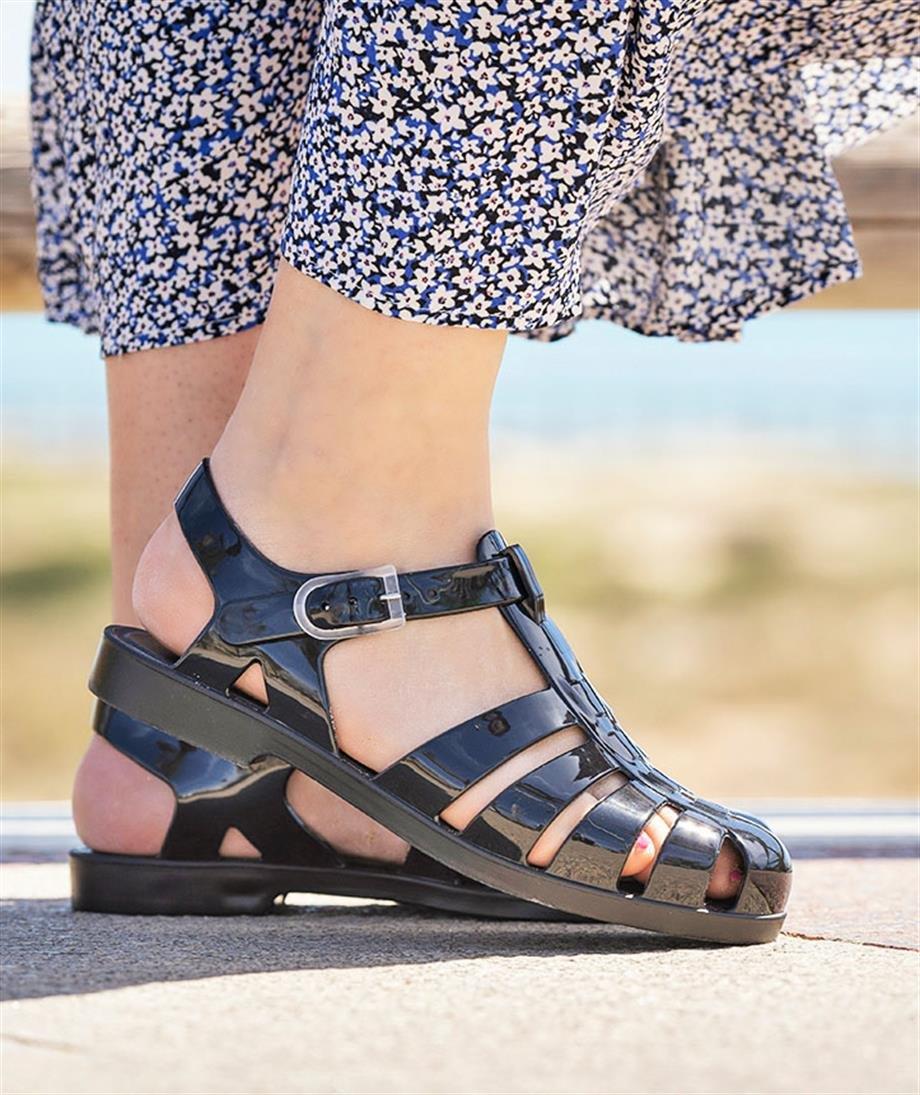 Igor Biarritz Brillo Kadın Sandalet Negro - Parlak Siyah