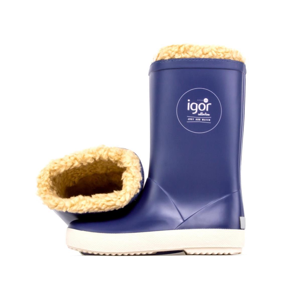 Igor W10207 Splash Nautico Çocuk Kürklü Mavi Yağmur Çizmesi