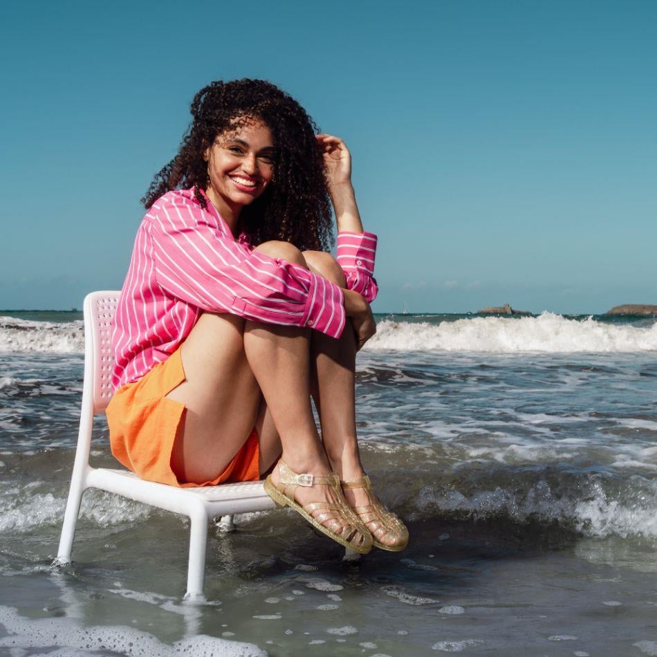 Meduse Sun Dore Paillette- Kadın Sandalet