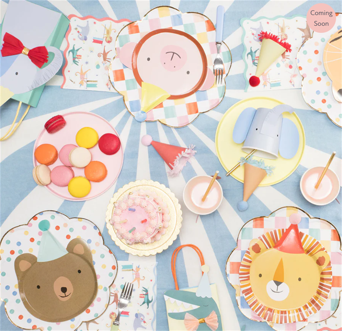 Meri Meri - Animal Parade Die Cut Plates - Hayvan geçit Töreni Tabaklar (8'li)