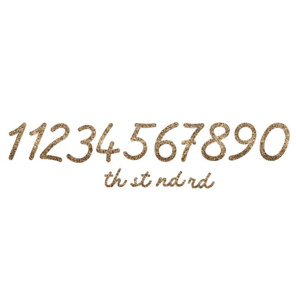 Meri Meri - Gold Glitter Happy Birthday Garland - Parıltılı Altın Happy Birthday Asılan Süs Seti