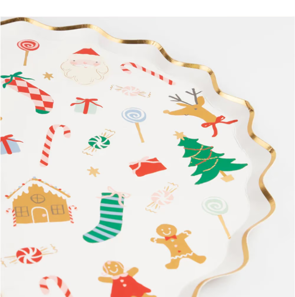 Meri Meri - Jolly Christmas Dinner Plates - Yeni Yıl Tabaklar (L) (8'li)