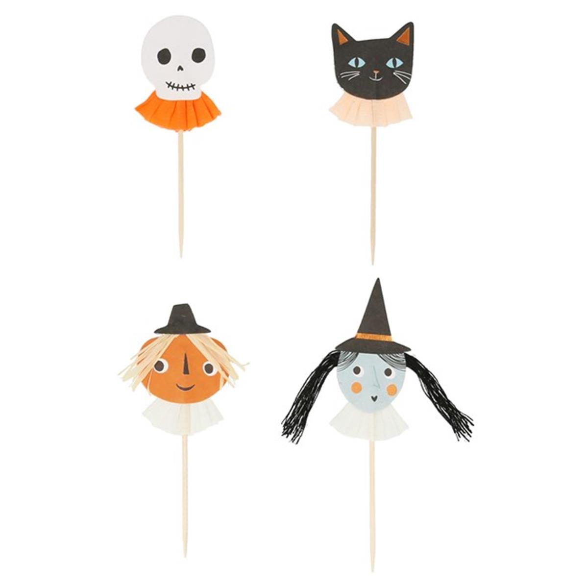 Meri Meri - Pumpkin Patch Party Picks - Halloween İkram Çubukları - 12'li