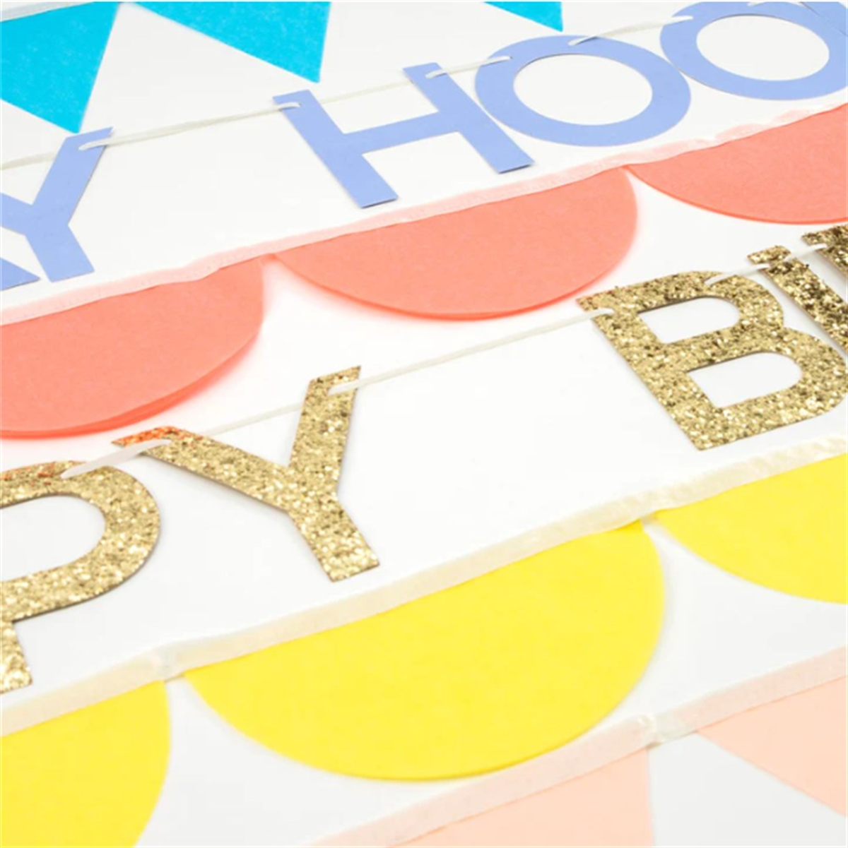 Meri Meri - Rainbow Birthday Garland - Gökkuşağı Doğum Günü Asılan Süsler - 8 parça