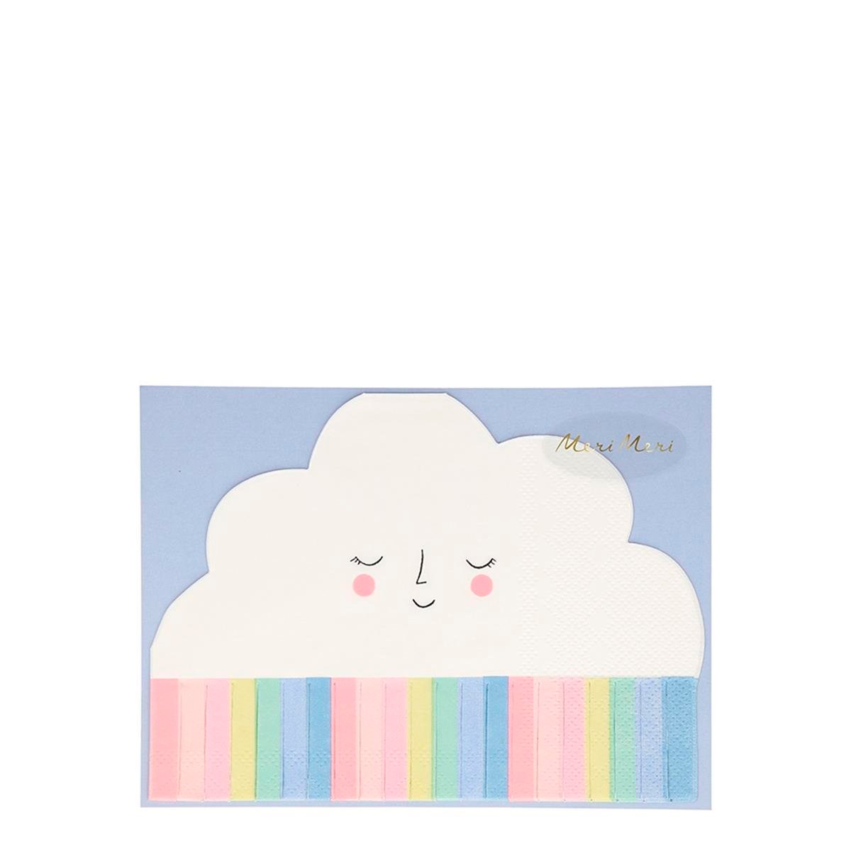 Meri Meri - Rainbow Sun Napkins - Gökkuşağı Bulutlu Peçete - L