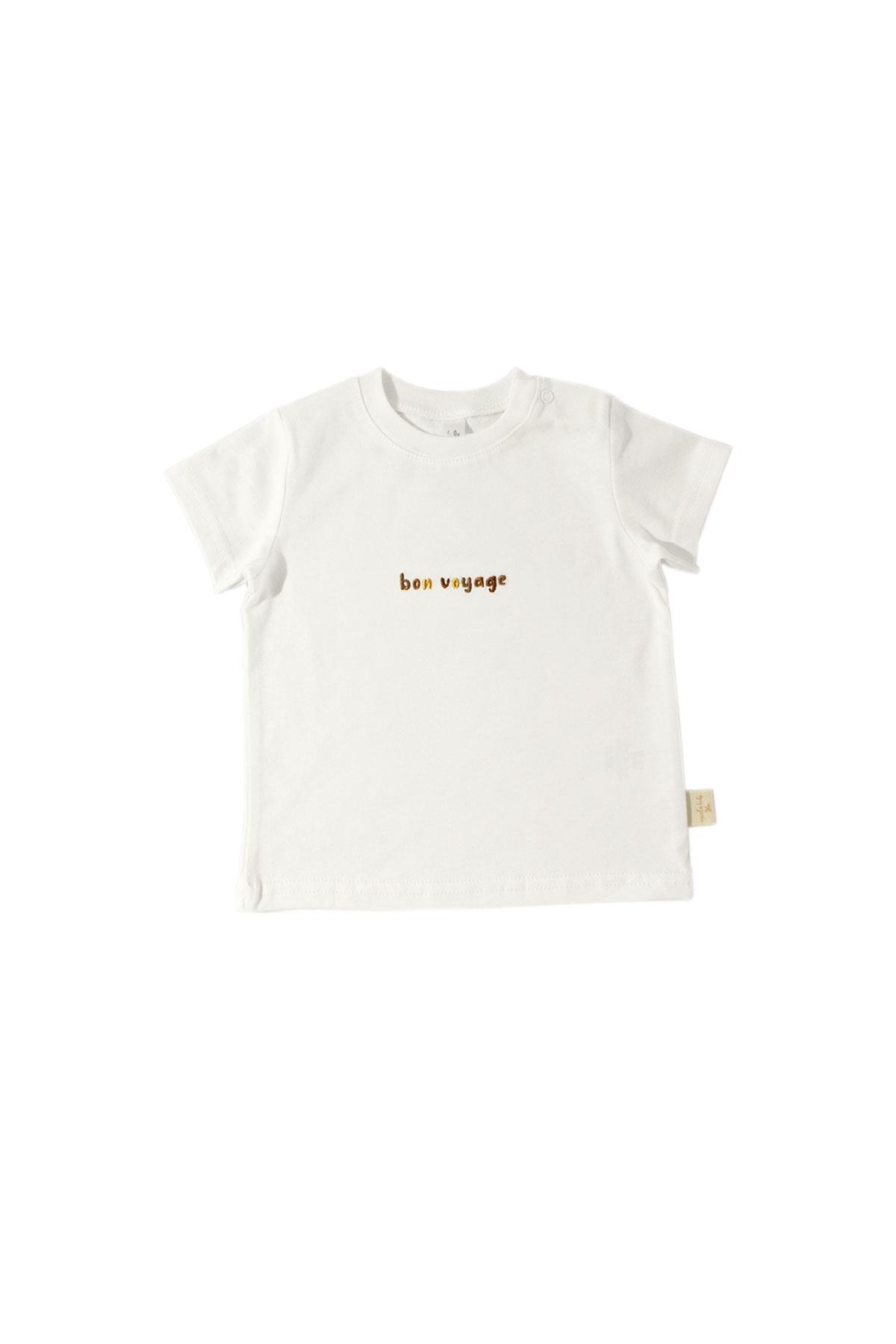 Miela Bon Voyage Nakışlı Slogan Bebek T-shirt