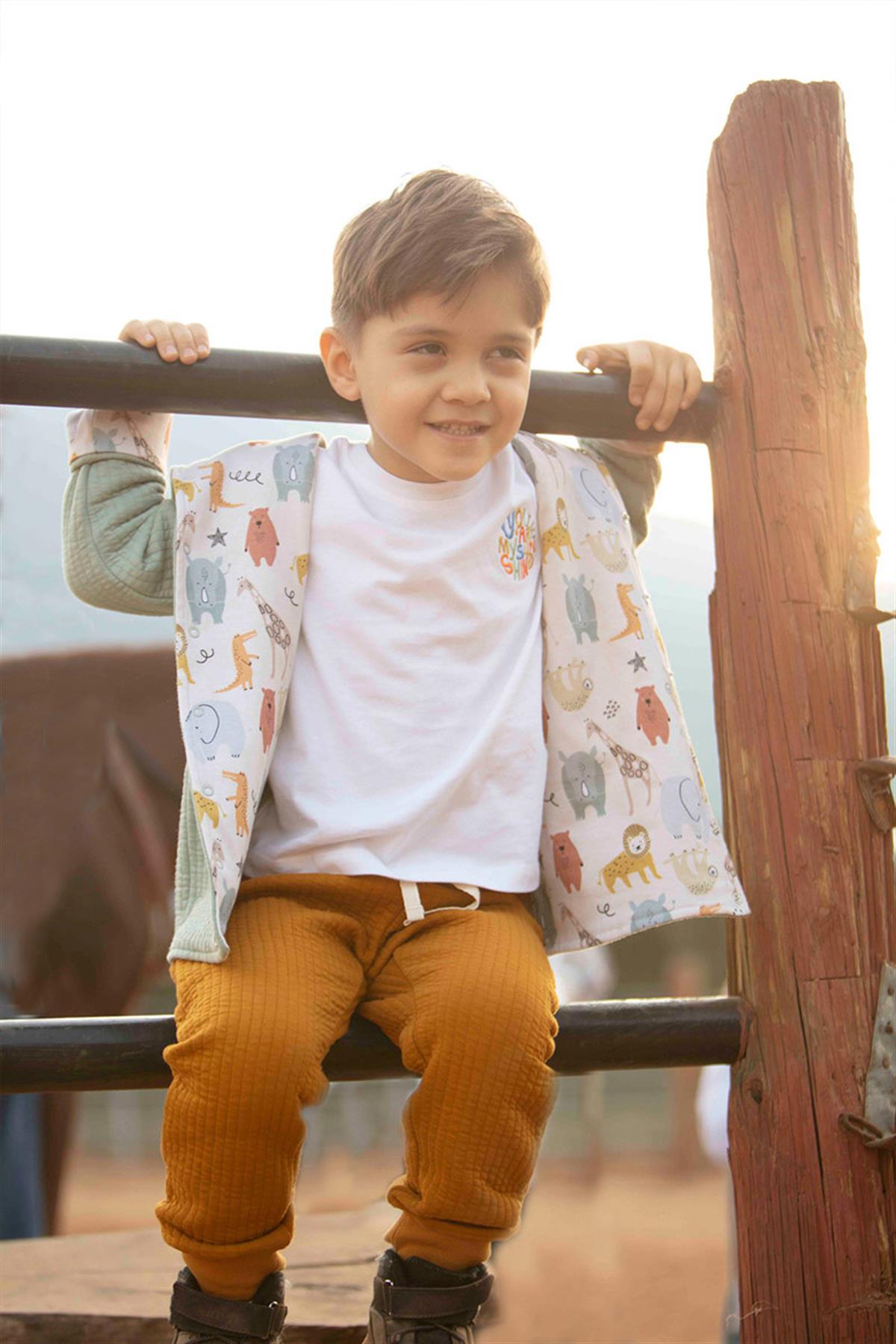 Miela Kids Çift Taraflı Kapitone Ceket - Jungle