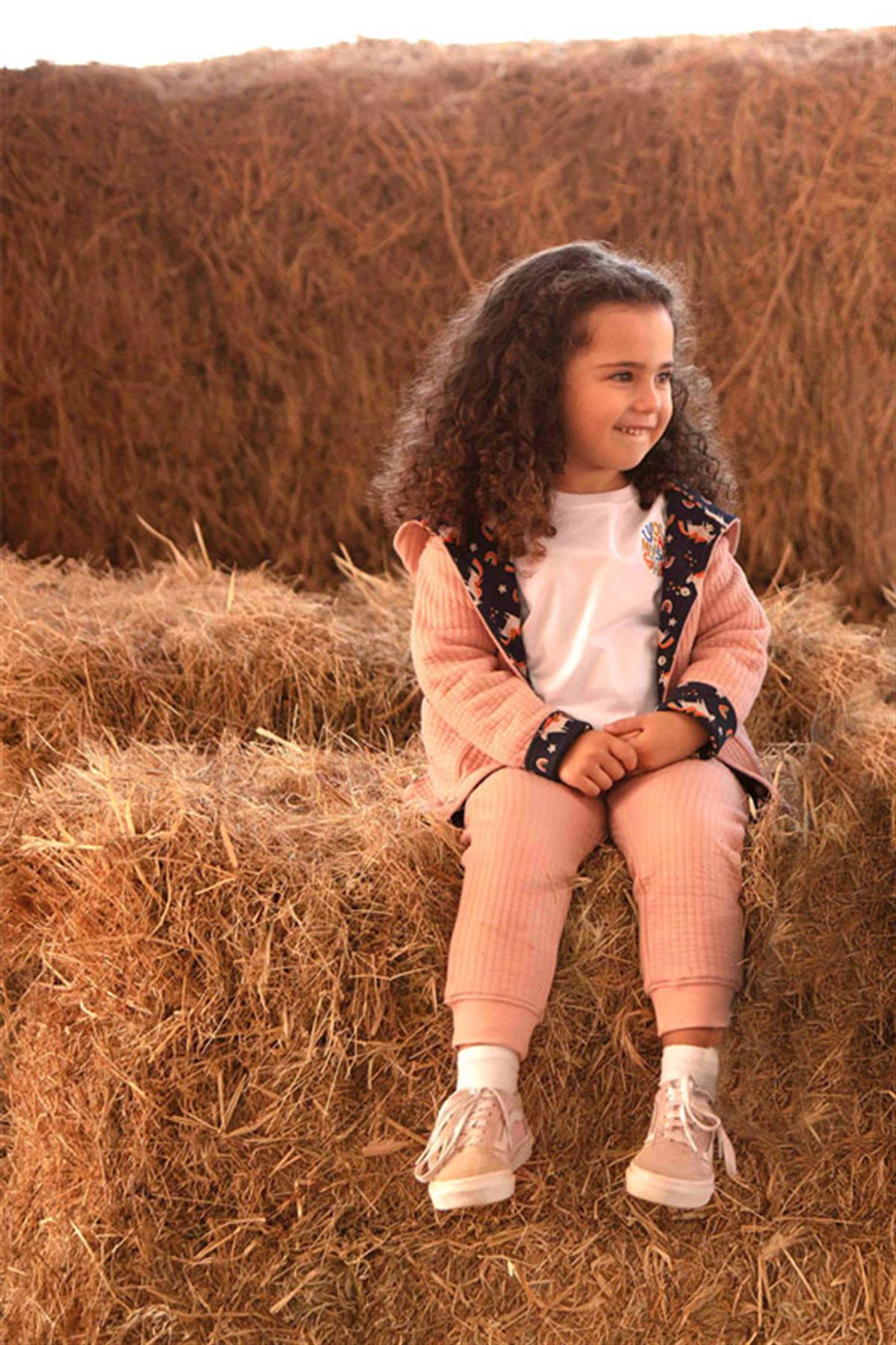 Miela Kids Çift Taraflı Kapitone Ceket - Rainbow Unicorn