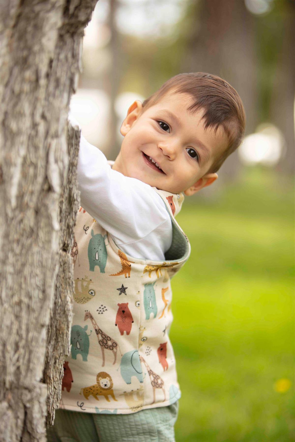 Miela Kids Çift Taraflı Kapitone Yelek - Jungle
