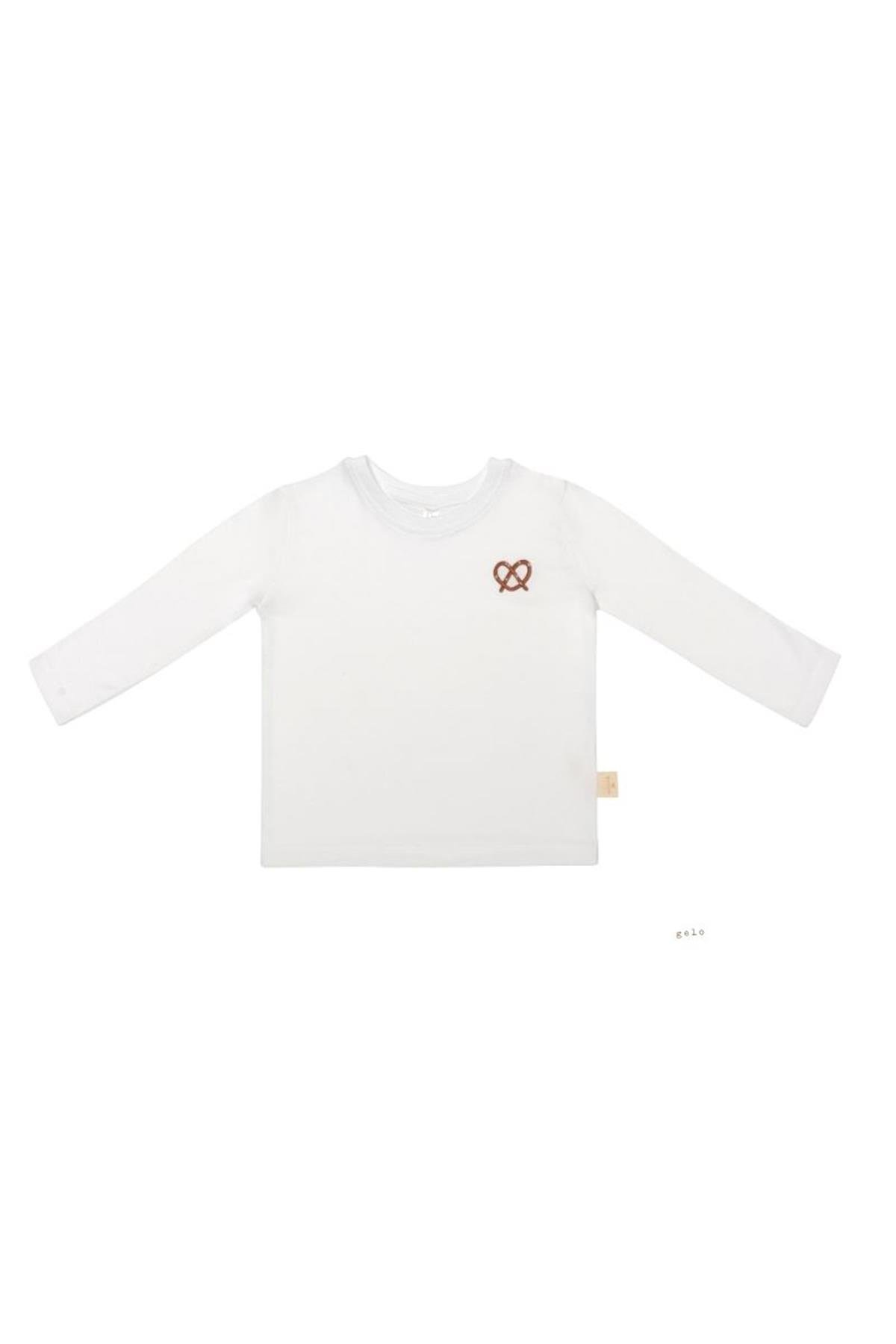 Miela Kids Kraker Nakış Detaylı Uzun Kollu T-shirt