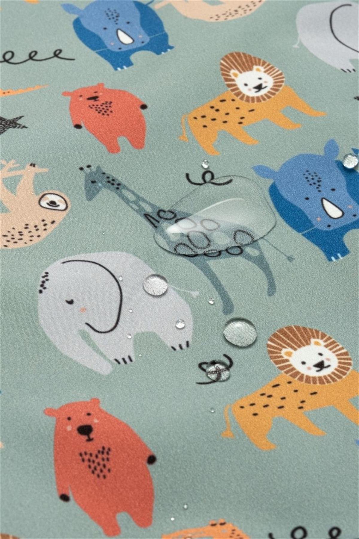 Miela Kids Su Tutmaz Softshell Desenli Ceket - Mint Jungle