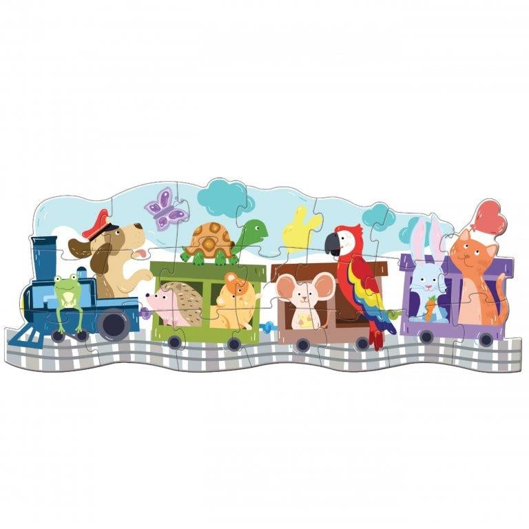 Sassi Travel Puzzle Animal on a Train Book and Giant Puzzle
