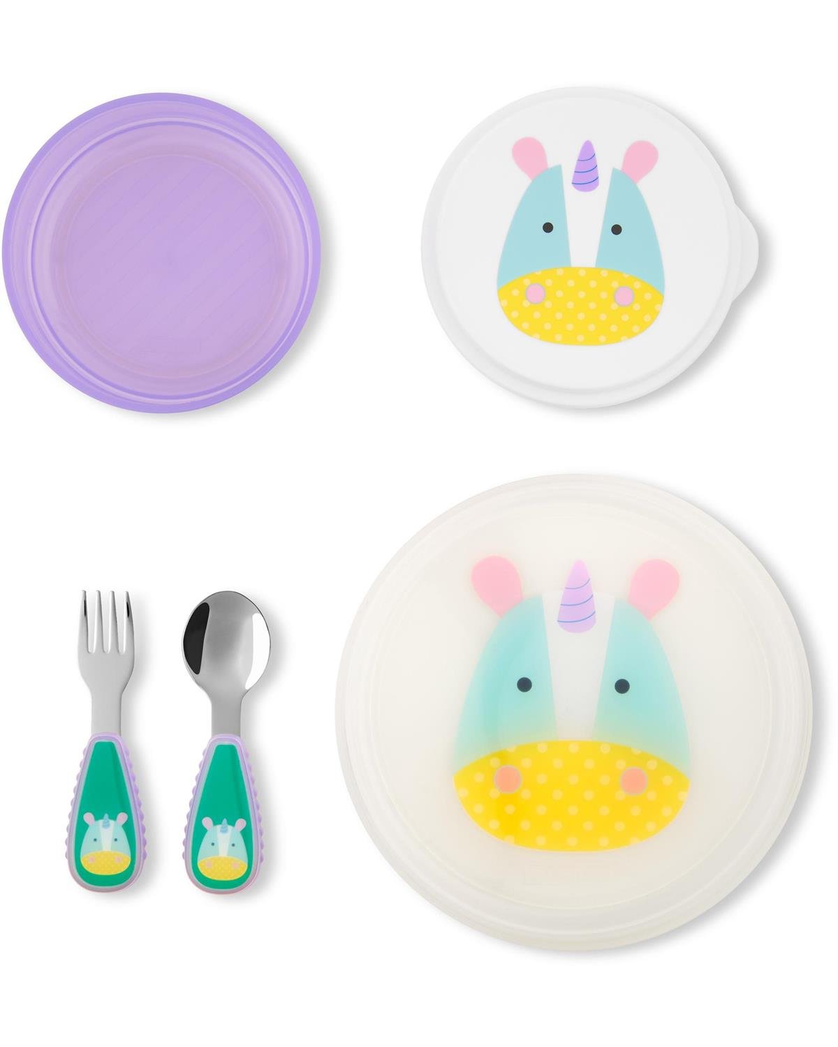 Skip Hop Zoo Tabak Kase Çatal Kaşık Seti Unicorn