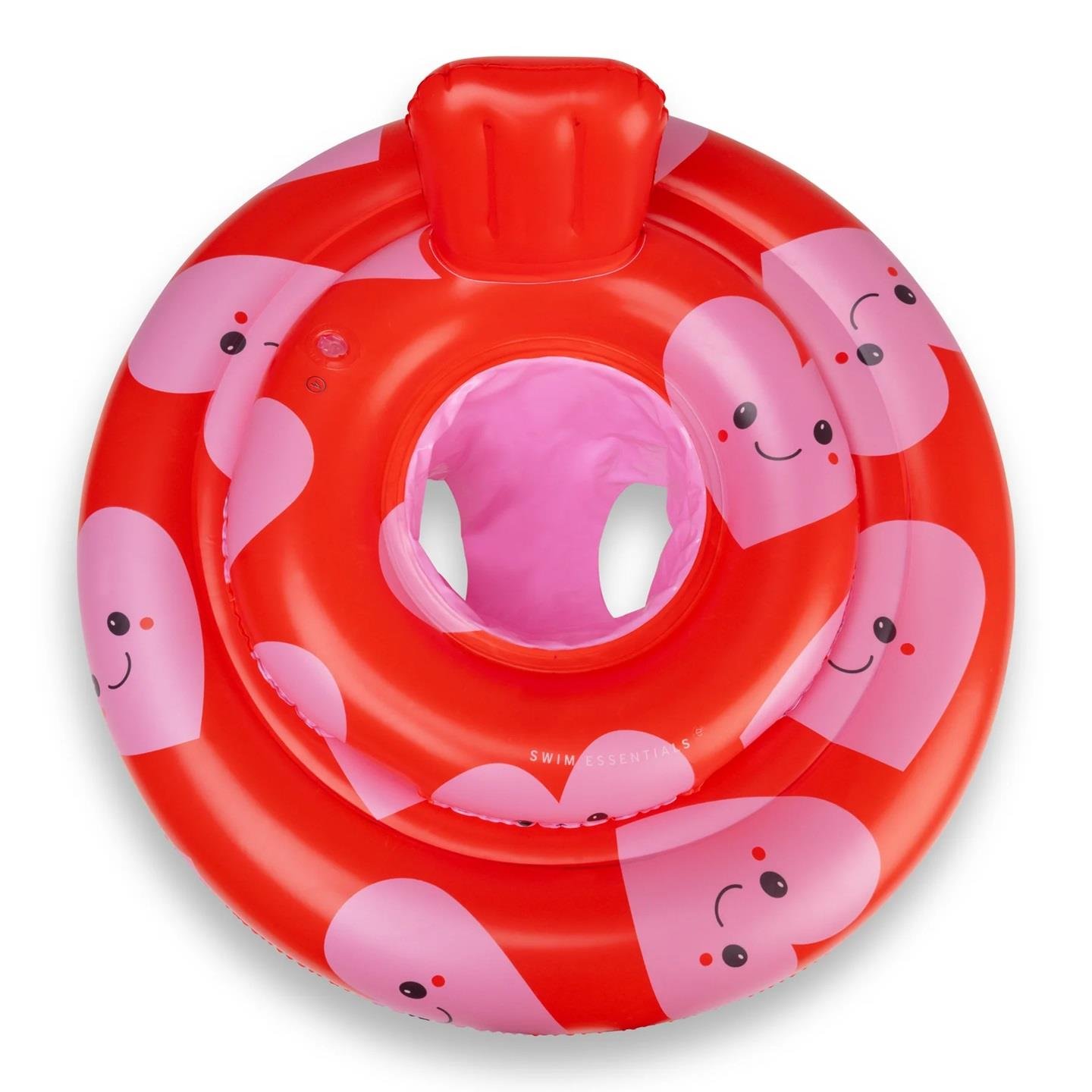 Swim Essentials Red Hearts Bebek Sırt Destekli Yüzme Simidi 0-1 Yaş