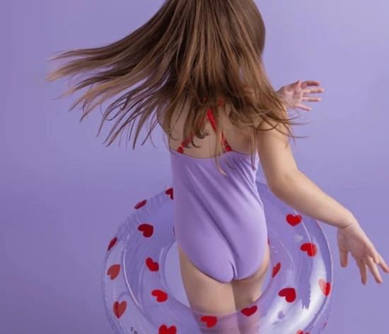 Swim Essentials Sweet Hearts Lilac Yüzme Simidi 55cm