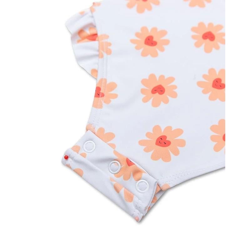 Swim Essentials UV Korumalı Önden Fermuarlı Mayo / Çiçek Kalp