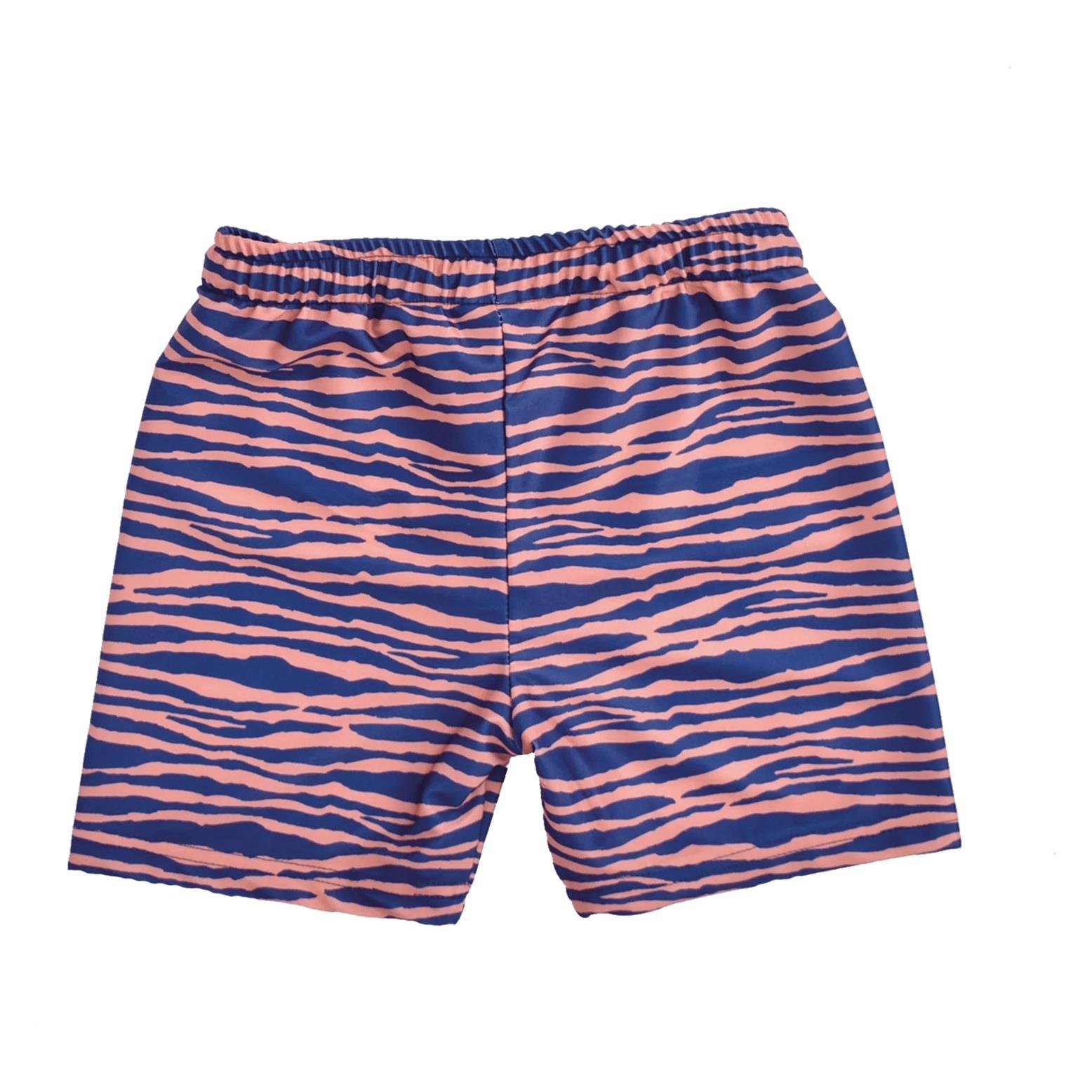 Swim Essentials Uv Korumalı Turuncu Desenli Şort Mayo - Lacivert