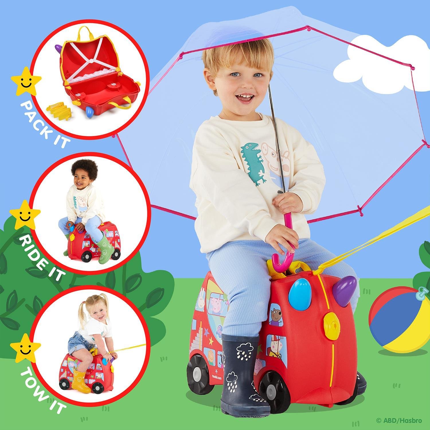 Trunki Çocuk Bavulu - Peppa Pig Party Bus