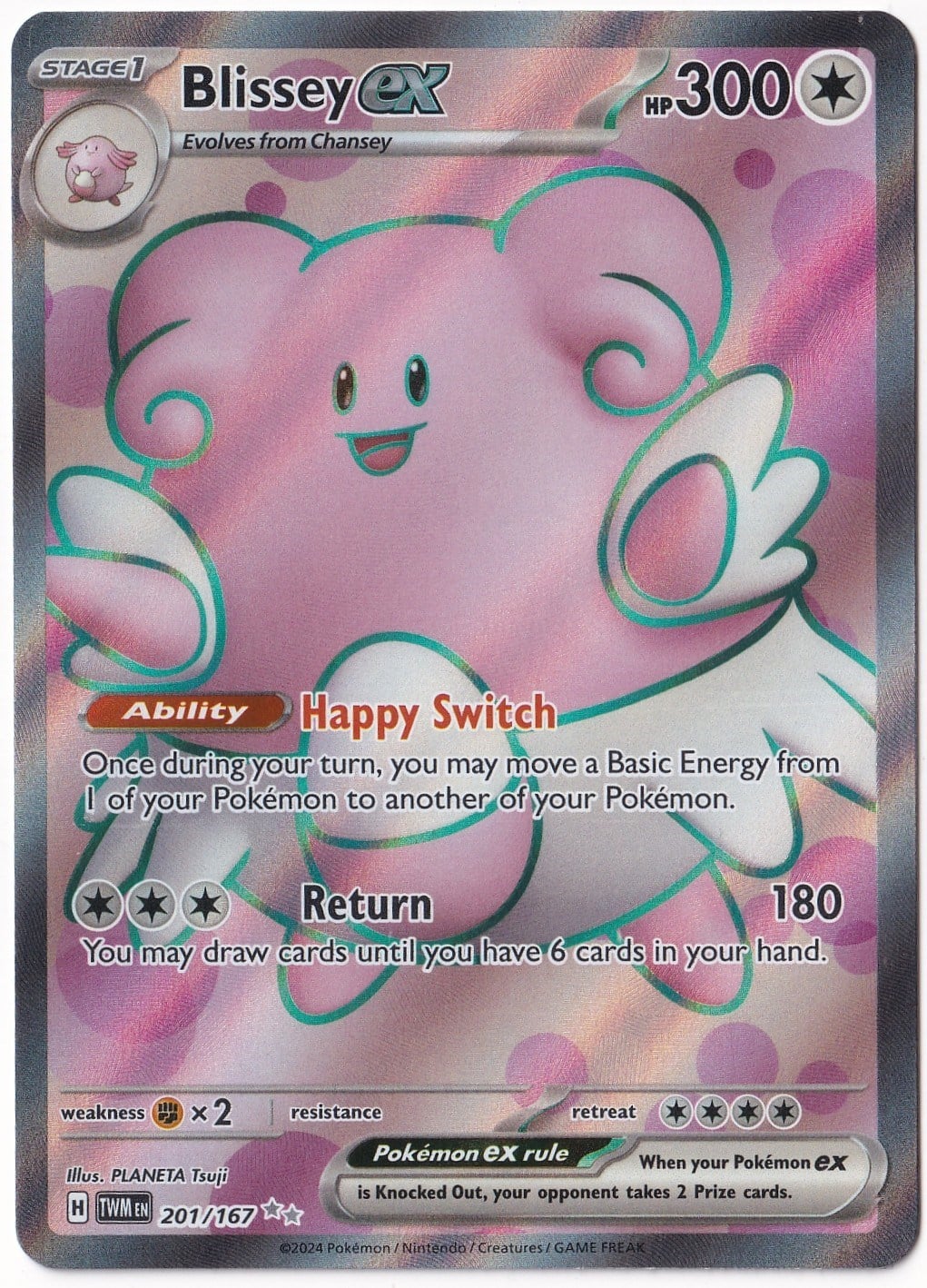 *** Özel Pokemon Kartları ***Blissey ex #201 - Pokemon Twilight Masquerade - Pokemon Kartı (Mint)