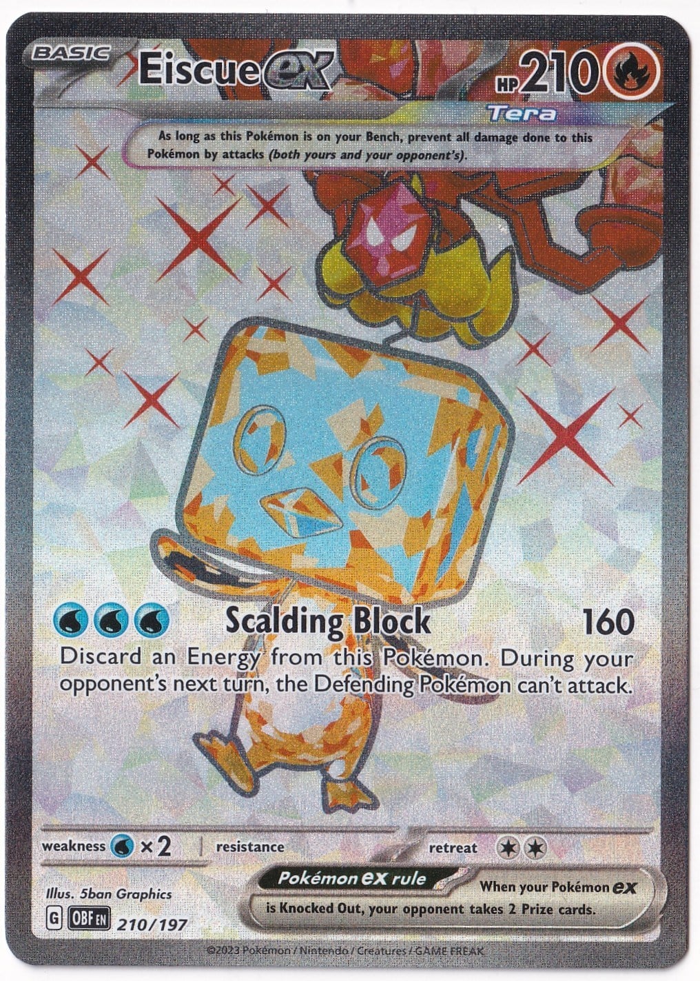 *** Özel Pokemon Kartları ***Eiscue ex #210 - Pokemon Obsidian Flames - Pokemon Kartı (Mint)