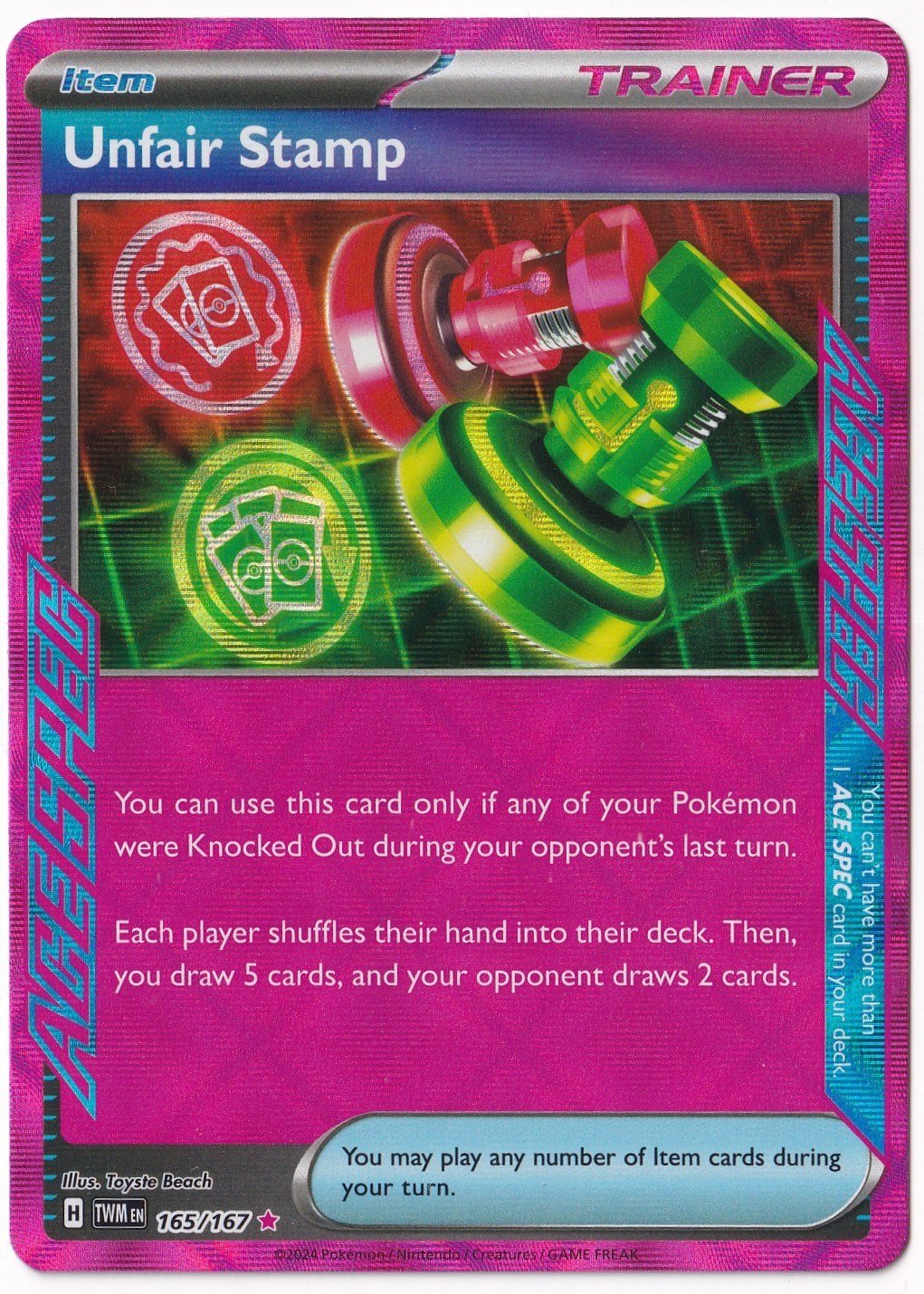 *** Özel Pokemon Kartları ***Unfair Stamp #165 - Pokemon Twilight Masquerade - Pokemon Kartı (Mint)