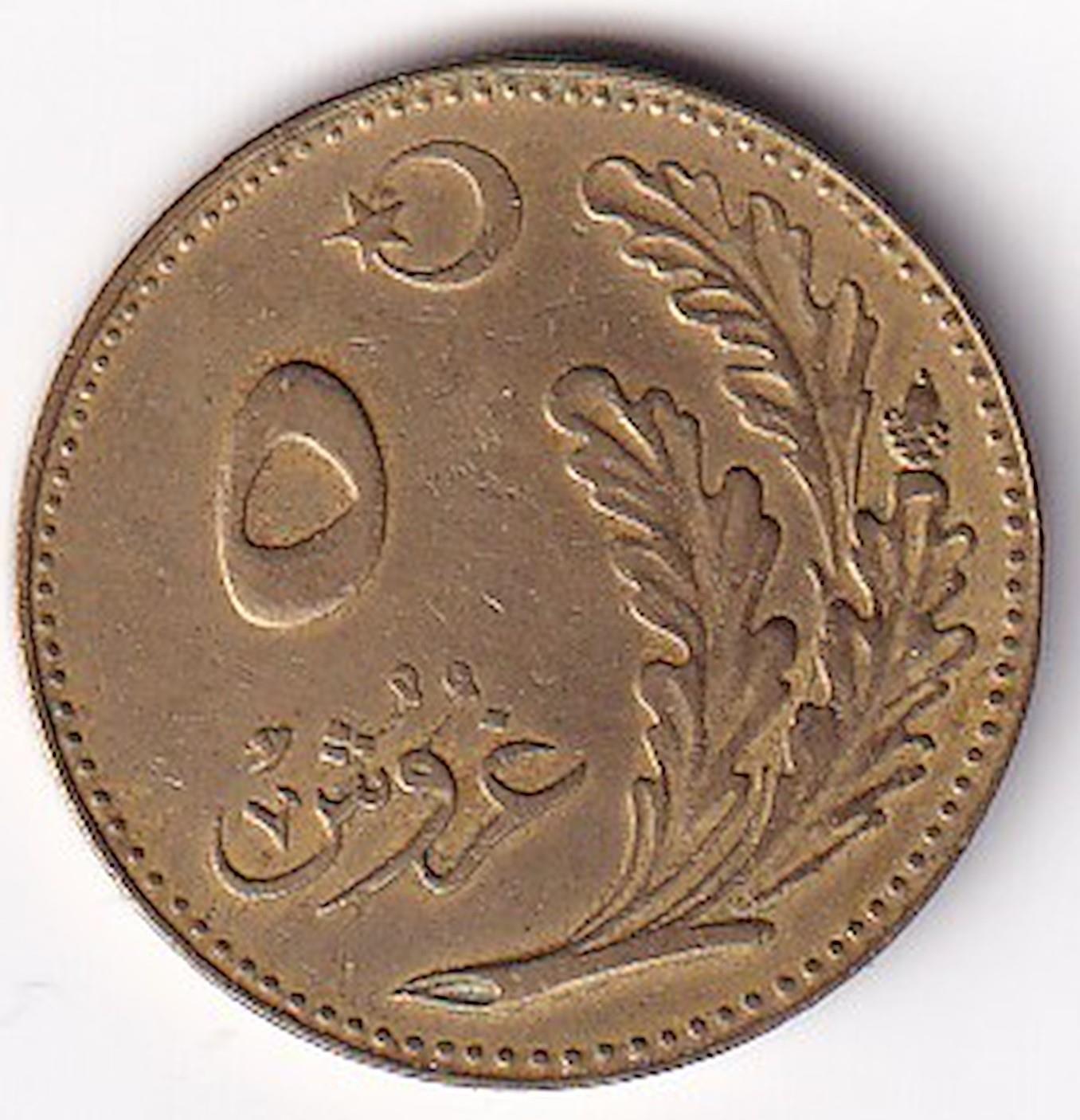 1924-1928 Dönemi Madeni Paraları5 Kuruş 1926 ÇT/ÇÇT Eski Madeni Para